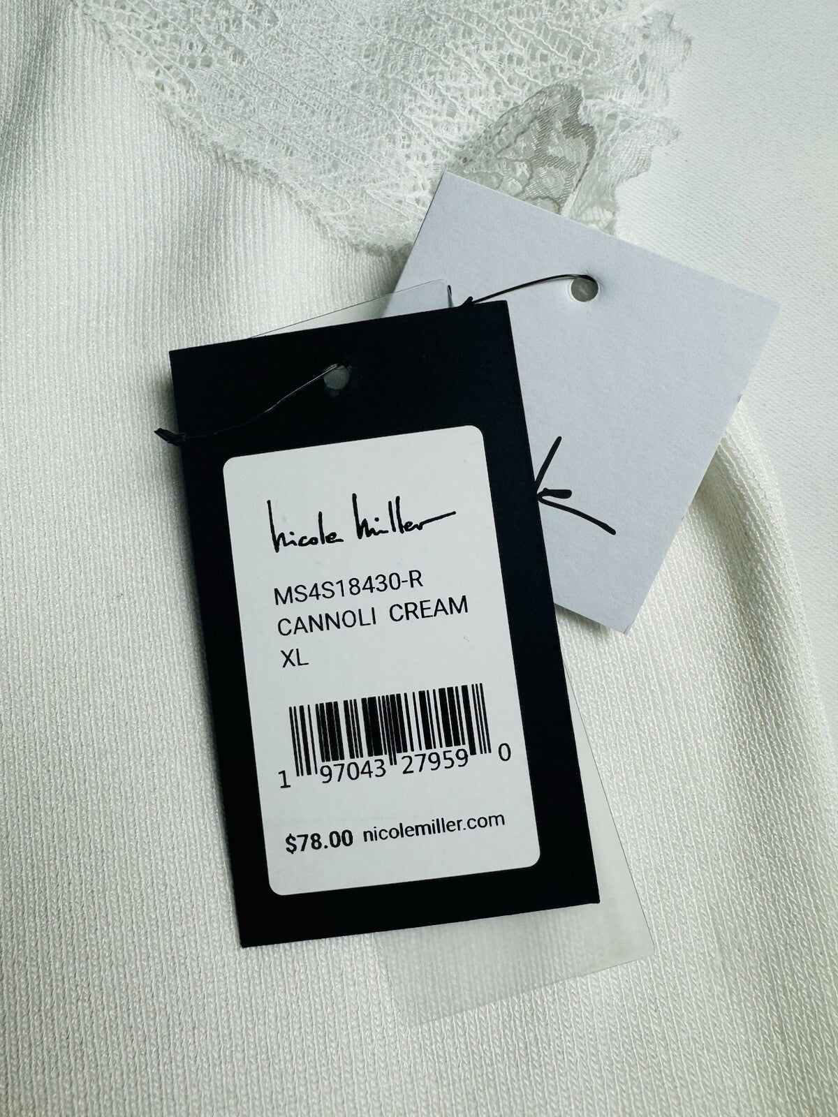 $78 Nicole Miller Women’s Cream Blouse Top Sz XL (B.104)