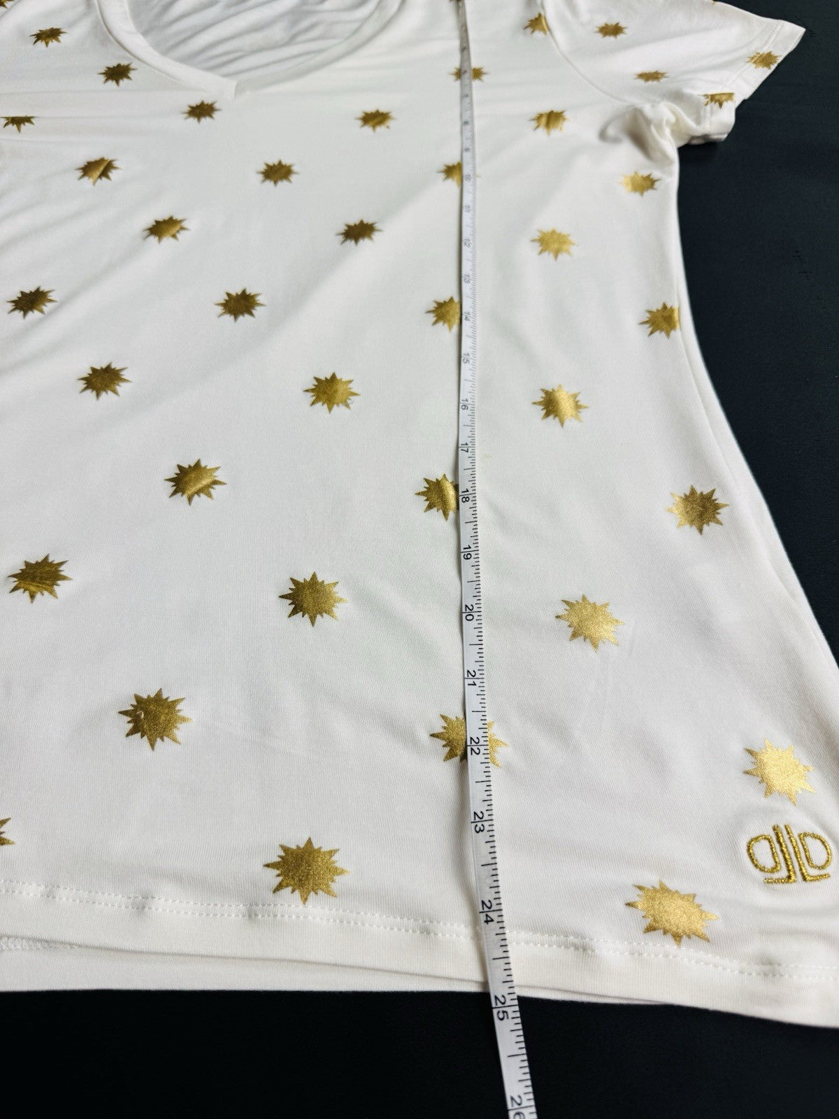 Lizzie Driver Golf T Shirt Stars Printed Size M. (B.175)