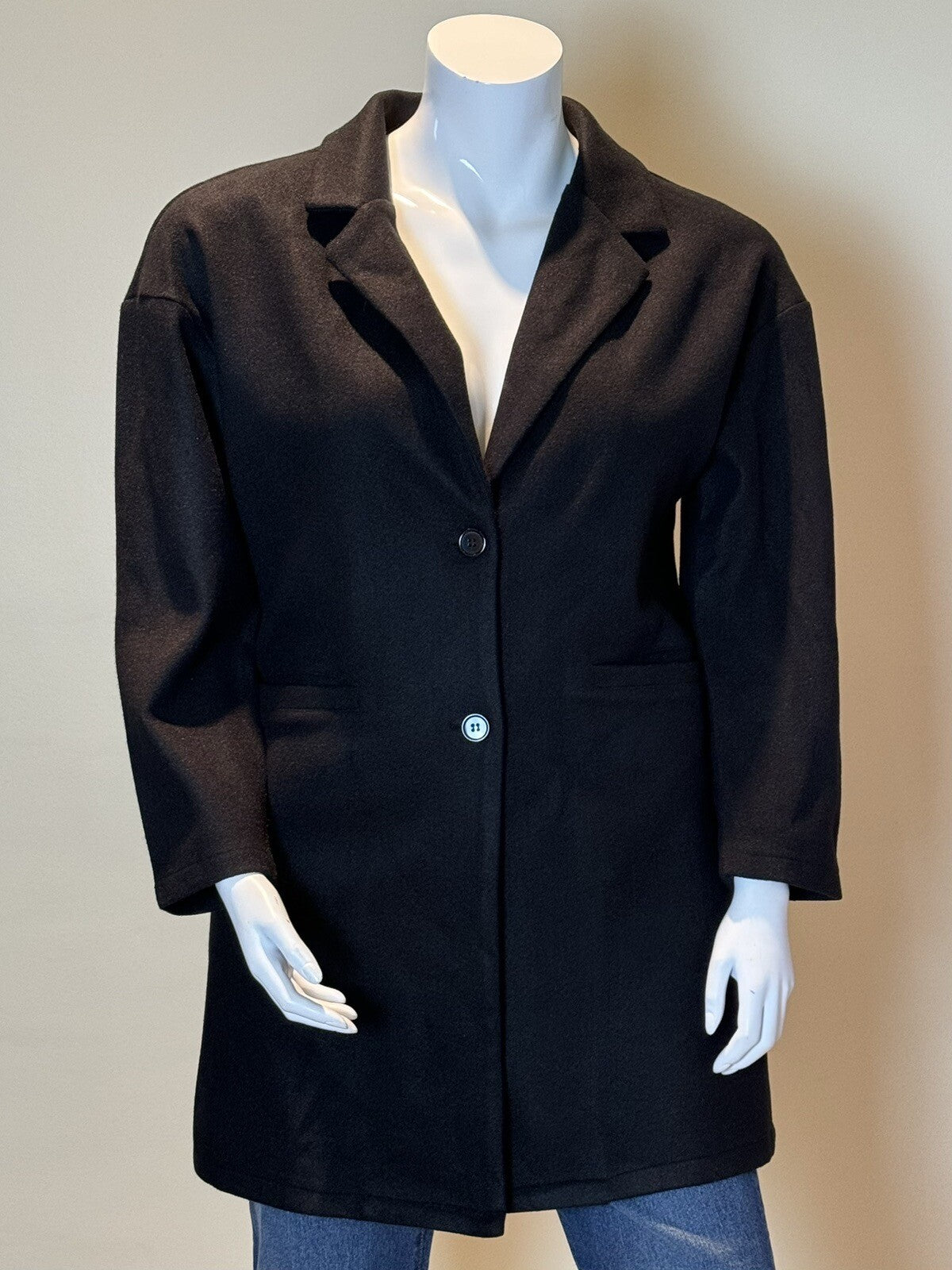 PRETTY GARDEN Women's Coat Jacket Black Sz L. (B.62)