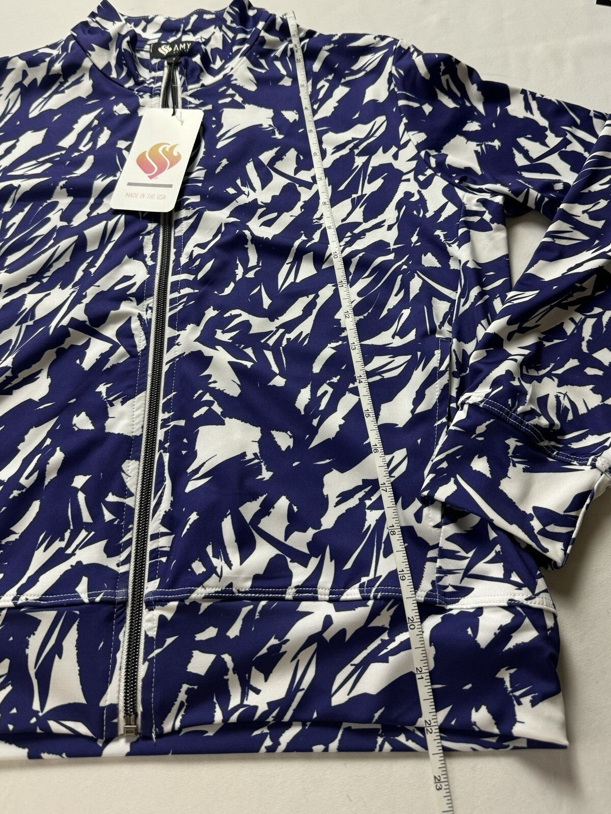 Amy Sport Women's Golf Bomber Jacket Full Zip Long Sleeve Sz S (B.111)