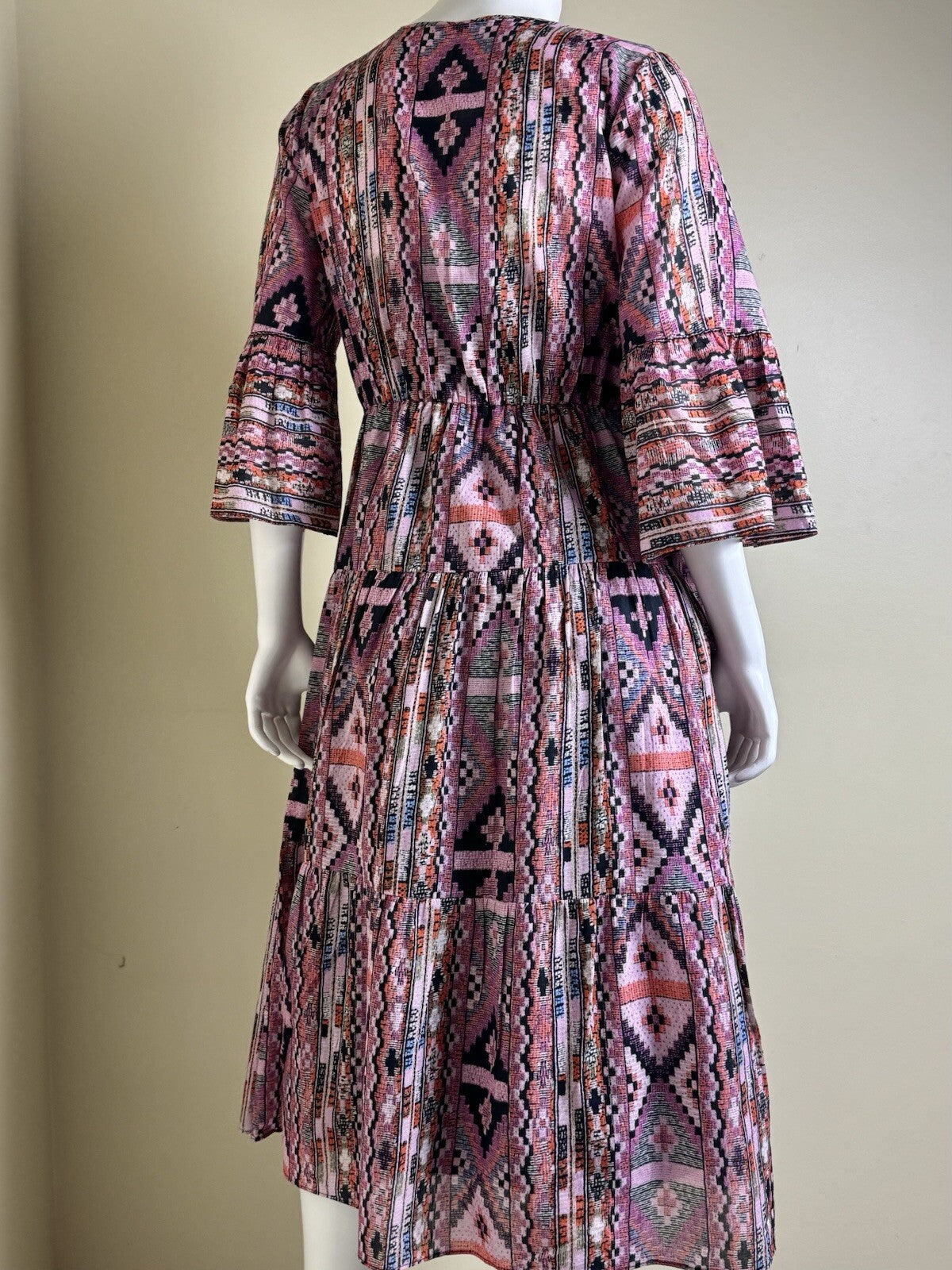 $498 Kobi Halperin Women's Pink Multi Dress Sz S (B.38)