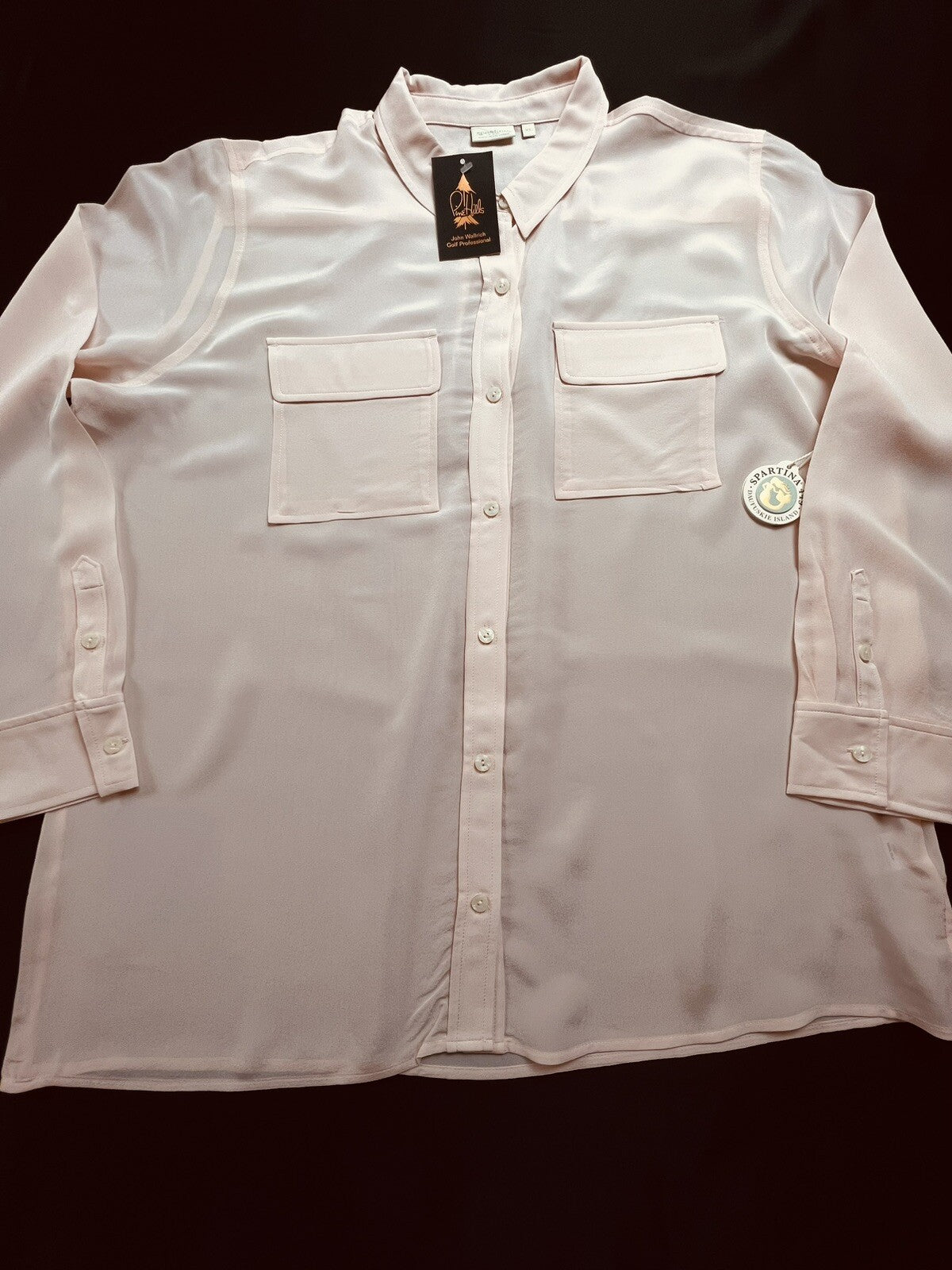 Spartina 449 Women’s Sz XL Golf Long Sleeve Shirt Silk Blouse Pink