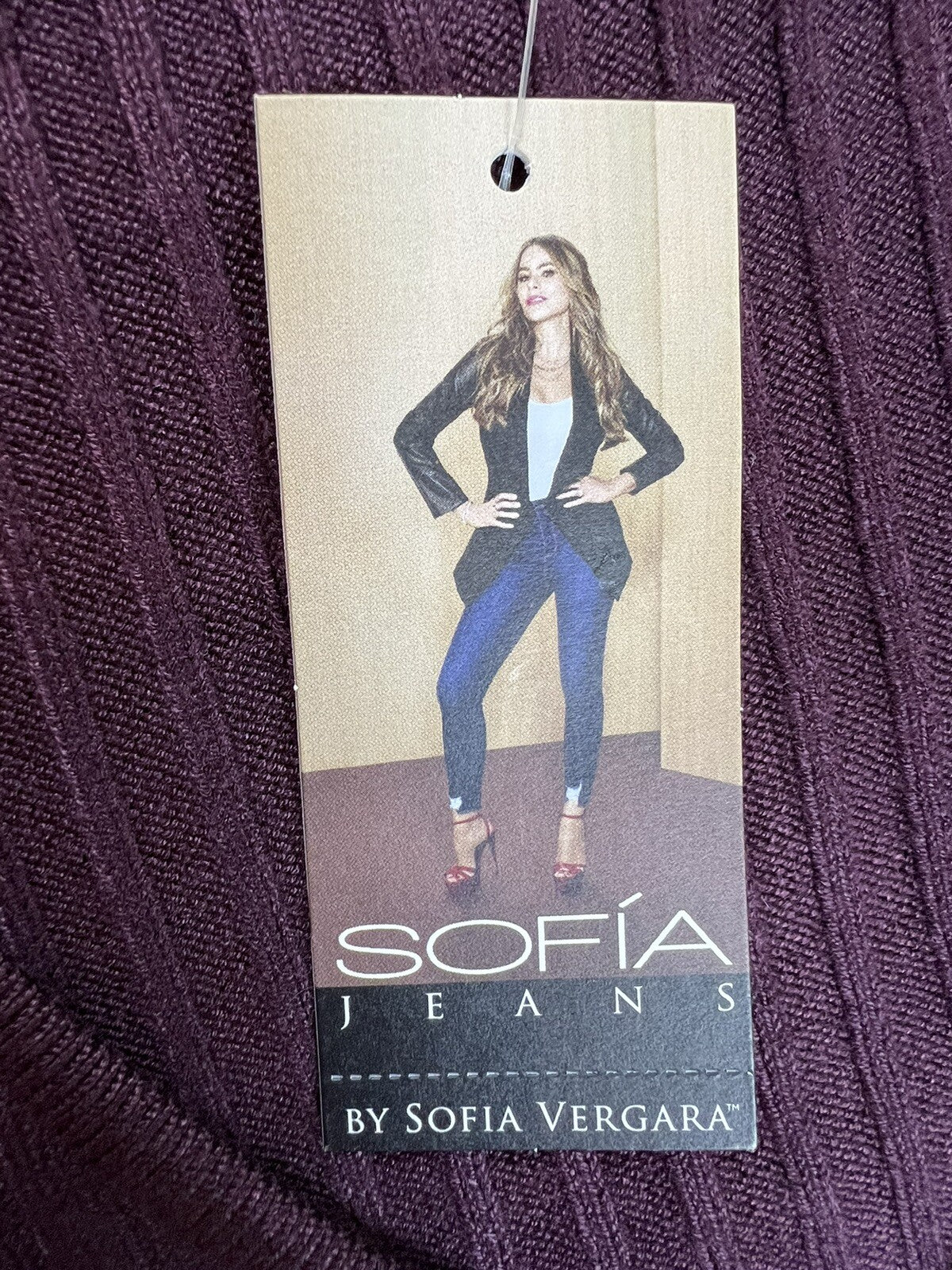 WOMEN'S SOFIA VERGARA BACK TWIST SWEATER DRESS Sz L Marron