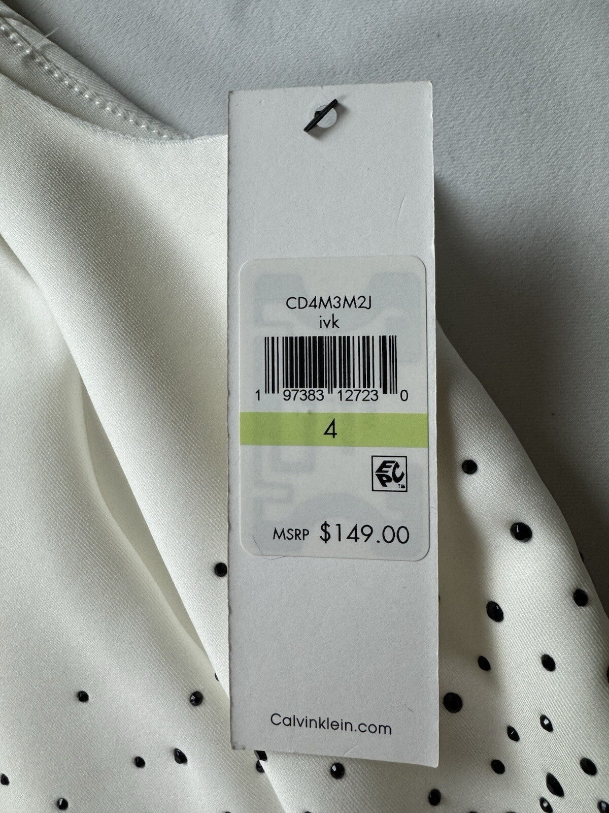 $149 Calvin Klein Women’s Black White Rhinestones Dress Sz 4. (B.140)