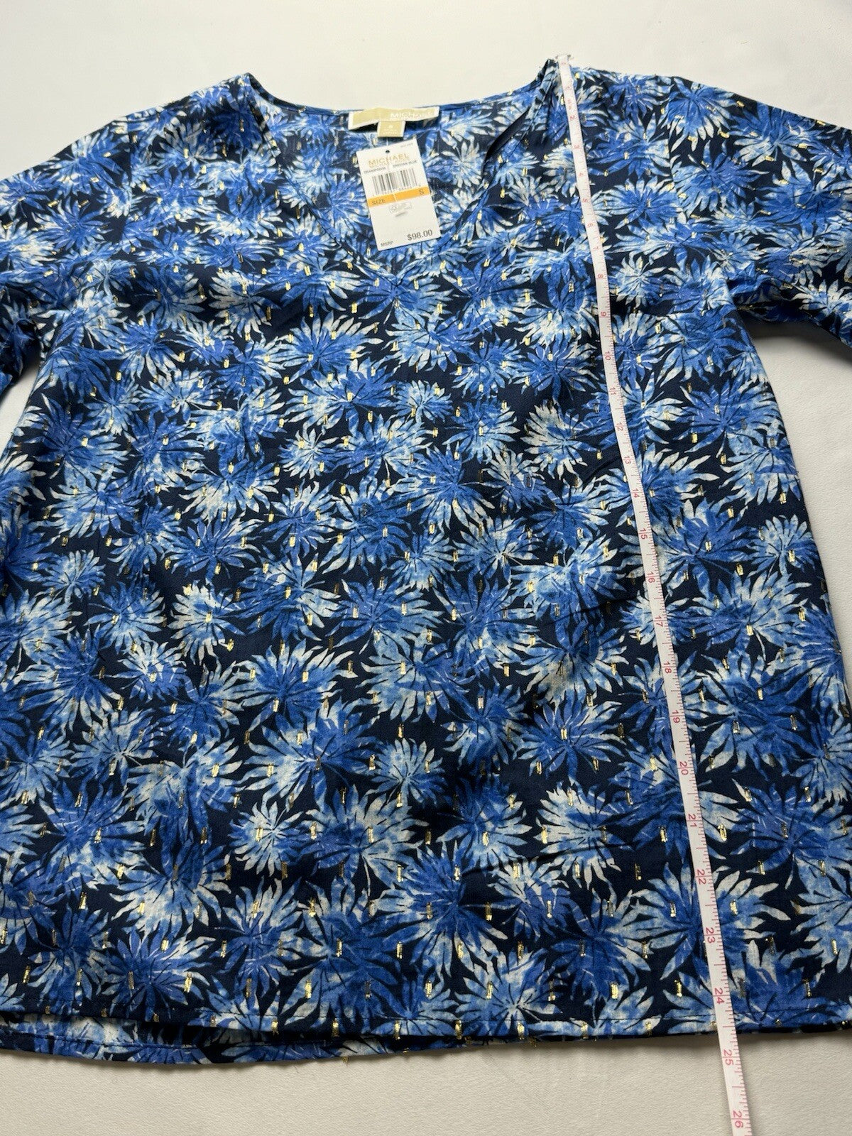 $98 Michael Kors Women’s Top Blue Blouse Sz S. (B.53)