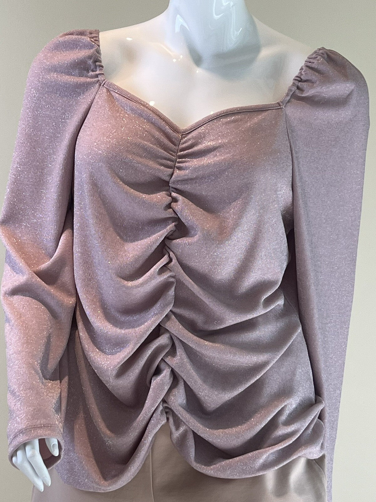 A Love Story Women’s Blouse Sz 3X Top Mauve long sleeves
