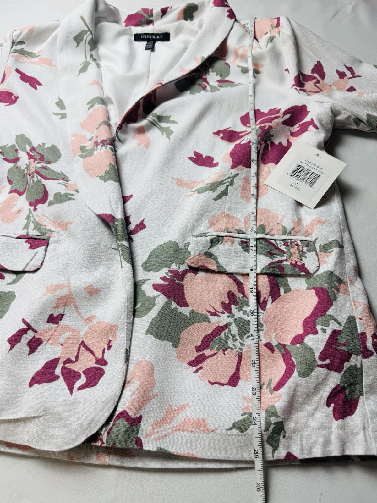 $179 ELLEN TRACY Women’s Floral Blazer Jacket Size L. (B.154)