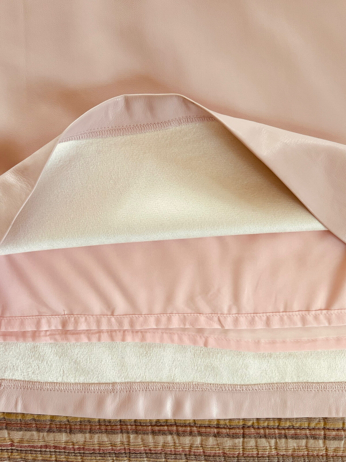 BADGLEY MISCHKA Stretch Vegan Leather Mini Dress Sz M Pink