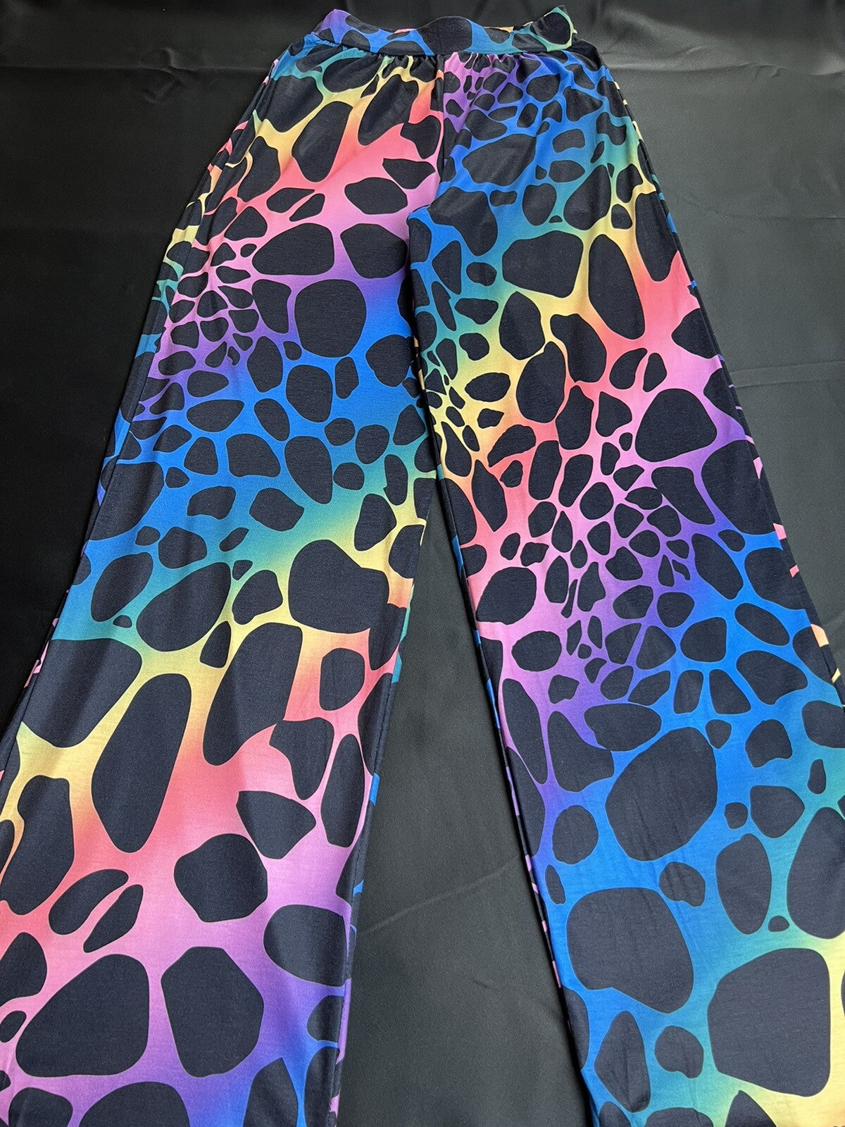 Women’s Wide Legs Pants Trousers Sz S Multicolor Leopard