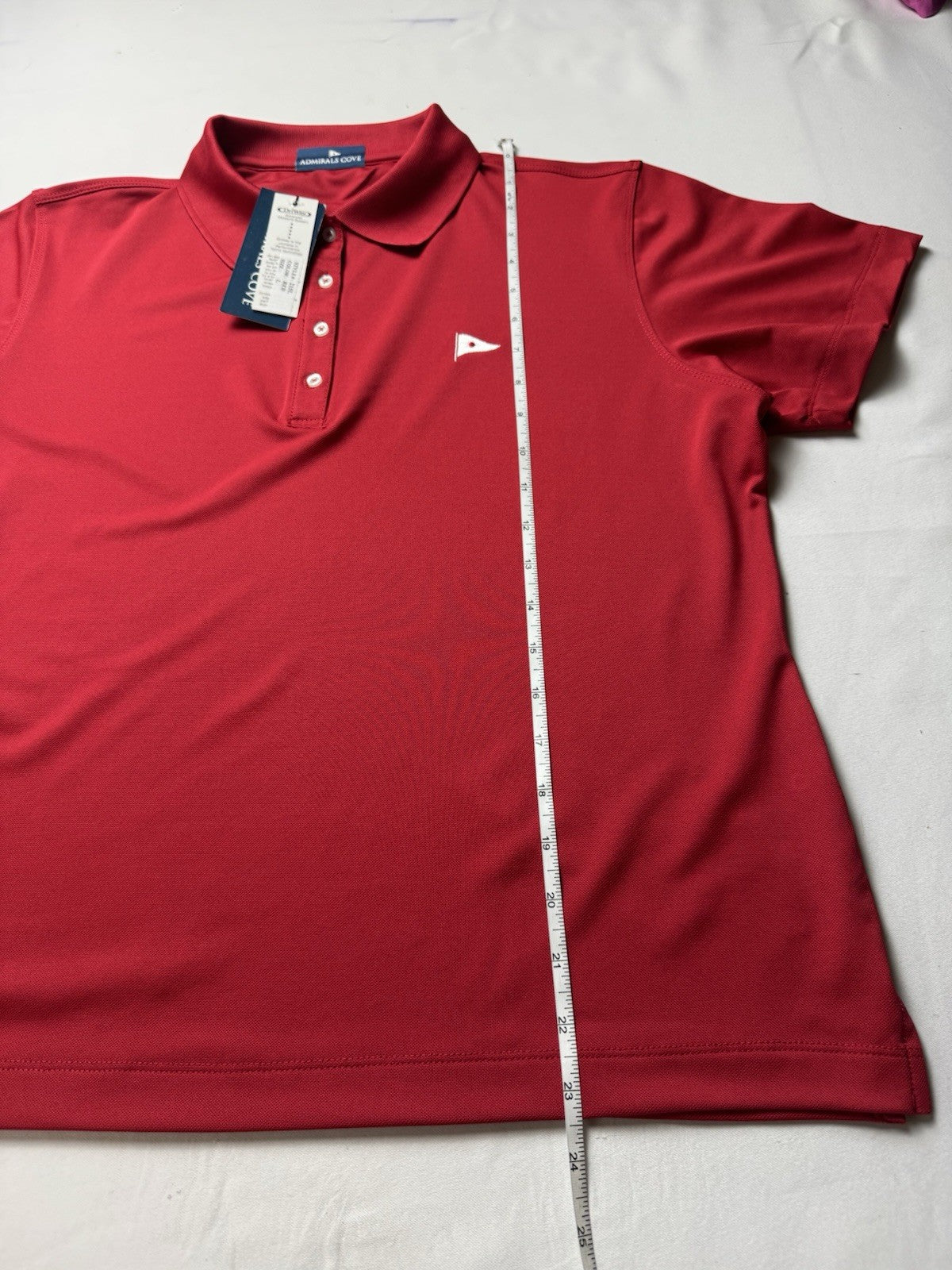 ADMIRALS COVE Women’s Golf Red shirt Sz L. (B.153)