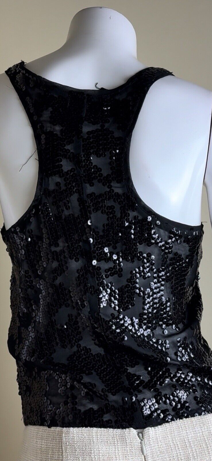 House of Harlow 1960 Tank Top Size L Sequined Black (B.84)