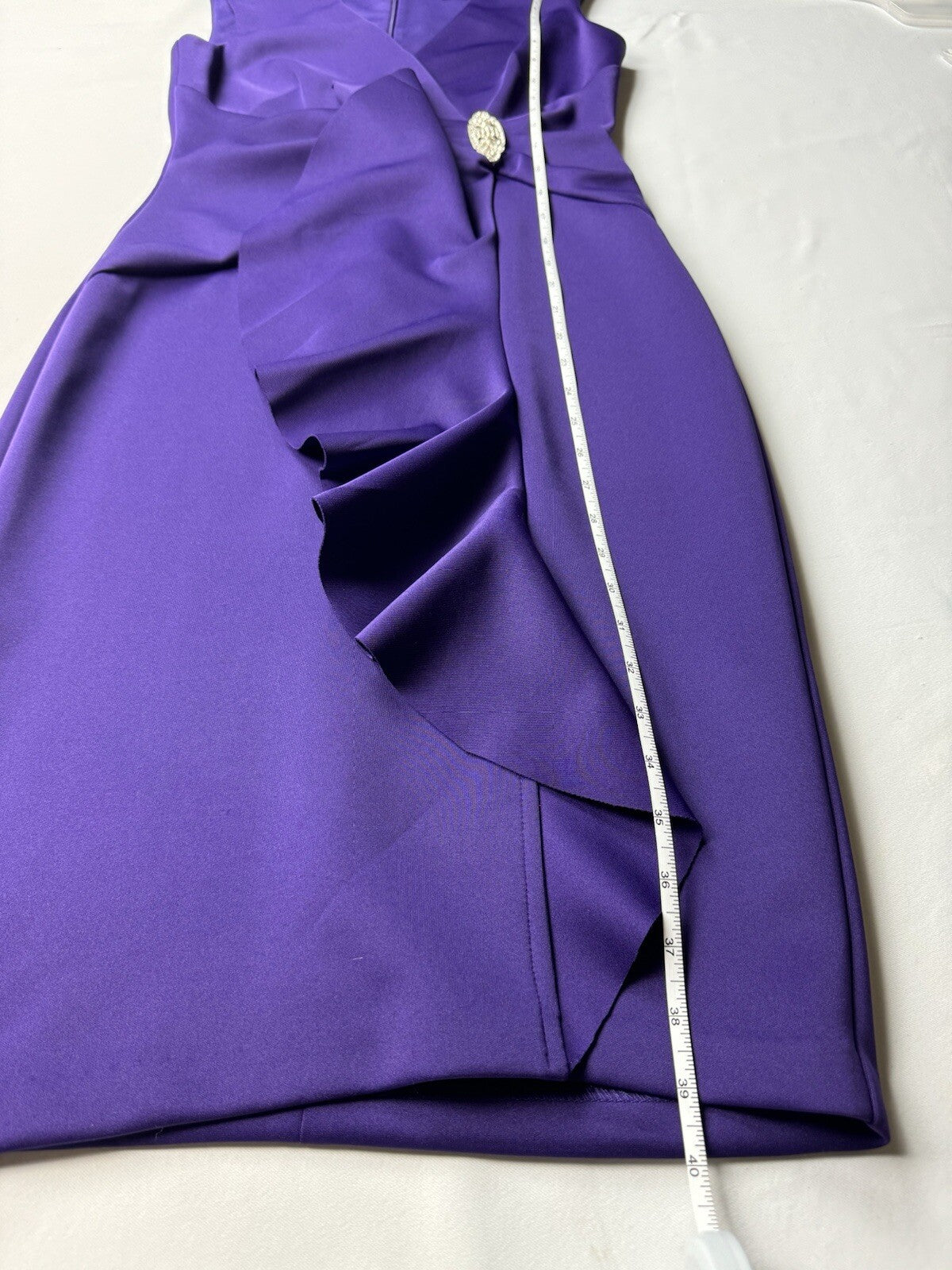 Jessica Howard Dress Faux Wrap Rhinestone Purple Sz 4. (B.103)