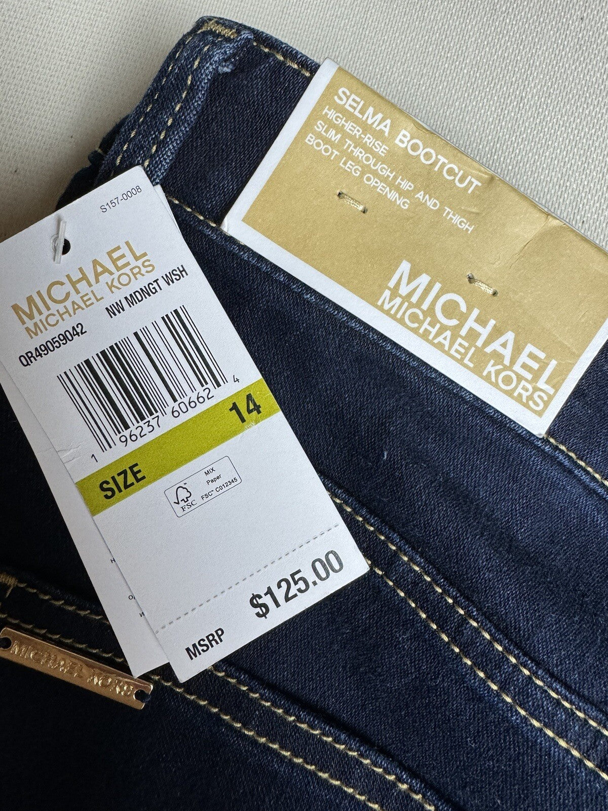 $125 Michael Kors Women's Bottom Blue Denim Jeans Size 14 (66)