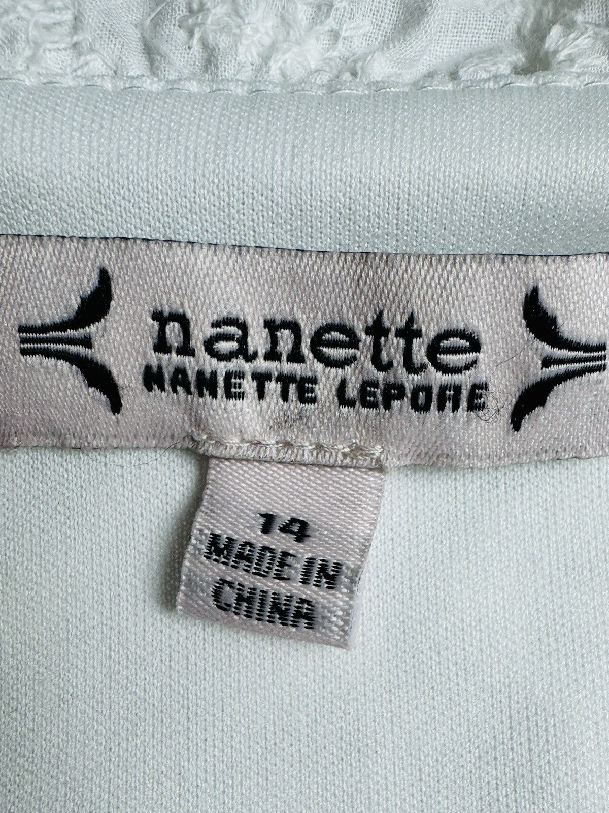 $148 NANETTE LEPORE White Laced Dress Sz 14 (B.11)
