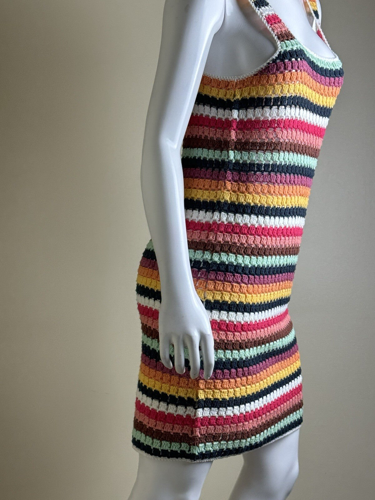 $218 Marine Layer Fiona Multi Colored Crochet Dress Sz S. (B.86)