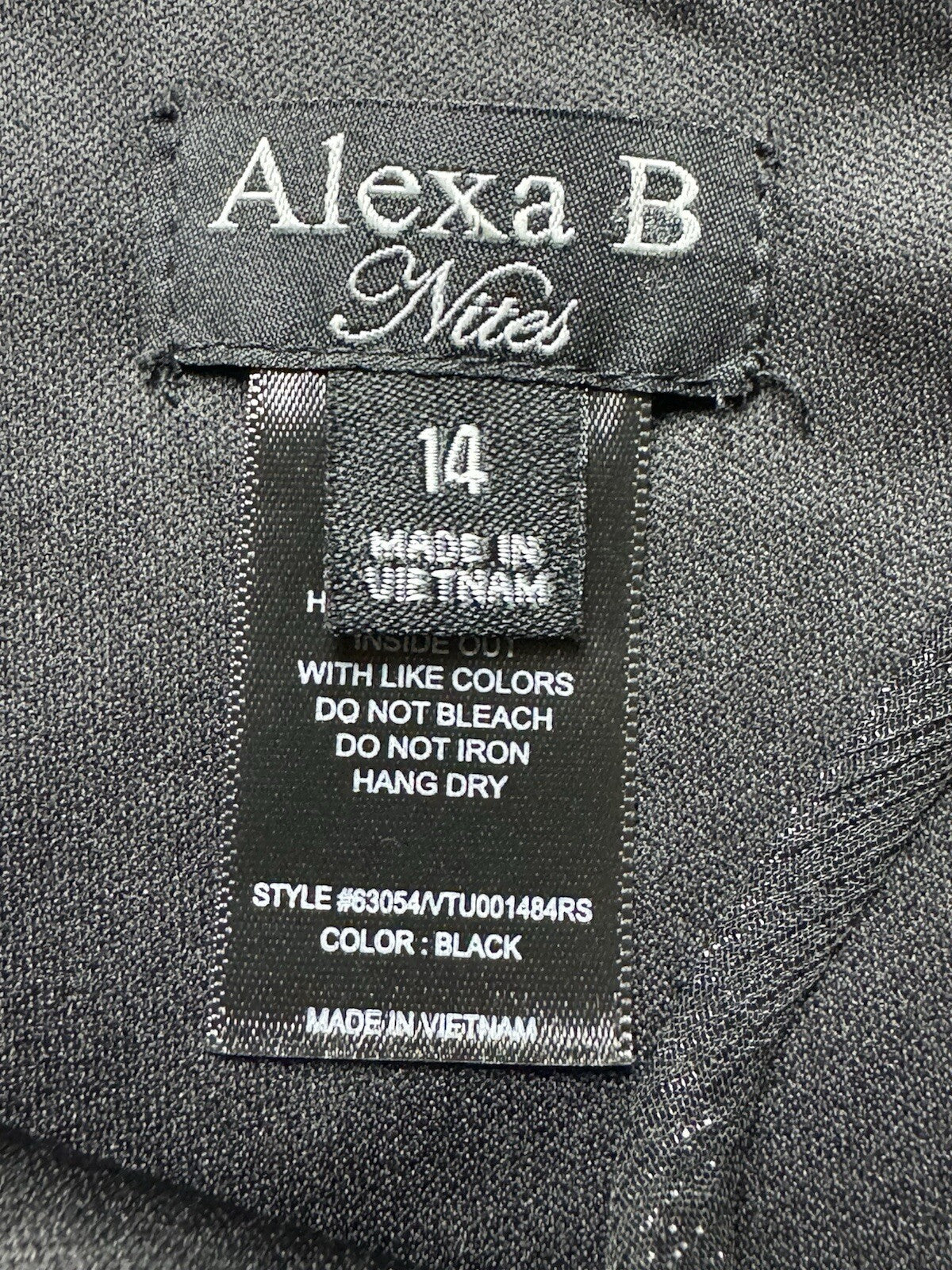 Alexa B Nites Black Glittery Dress W/Rhinestone Size 14. (B.80)