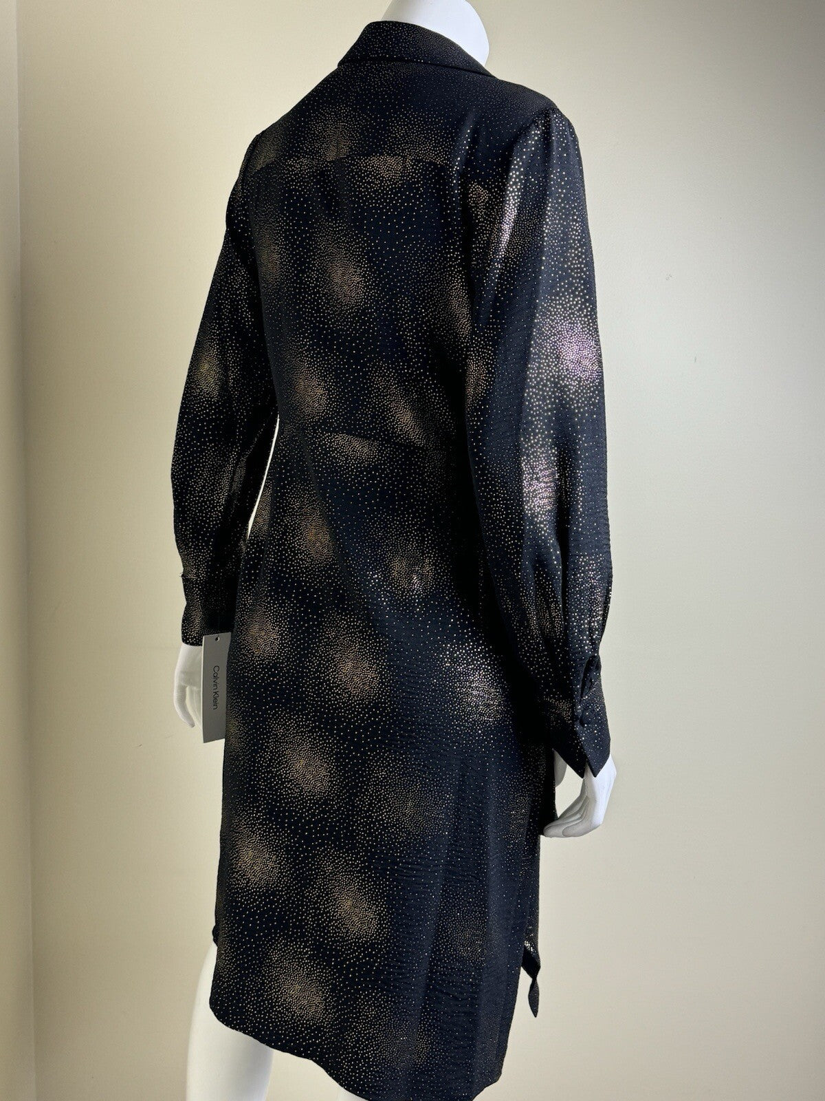 $134 Calvin Klein Women's Black w/Gold Dress Sz 4 (B.117)