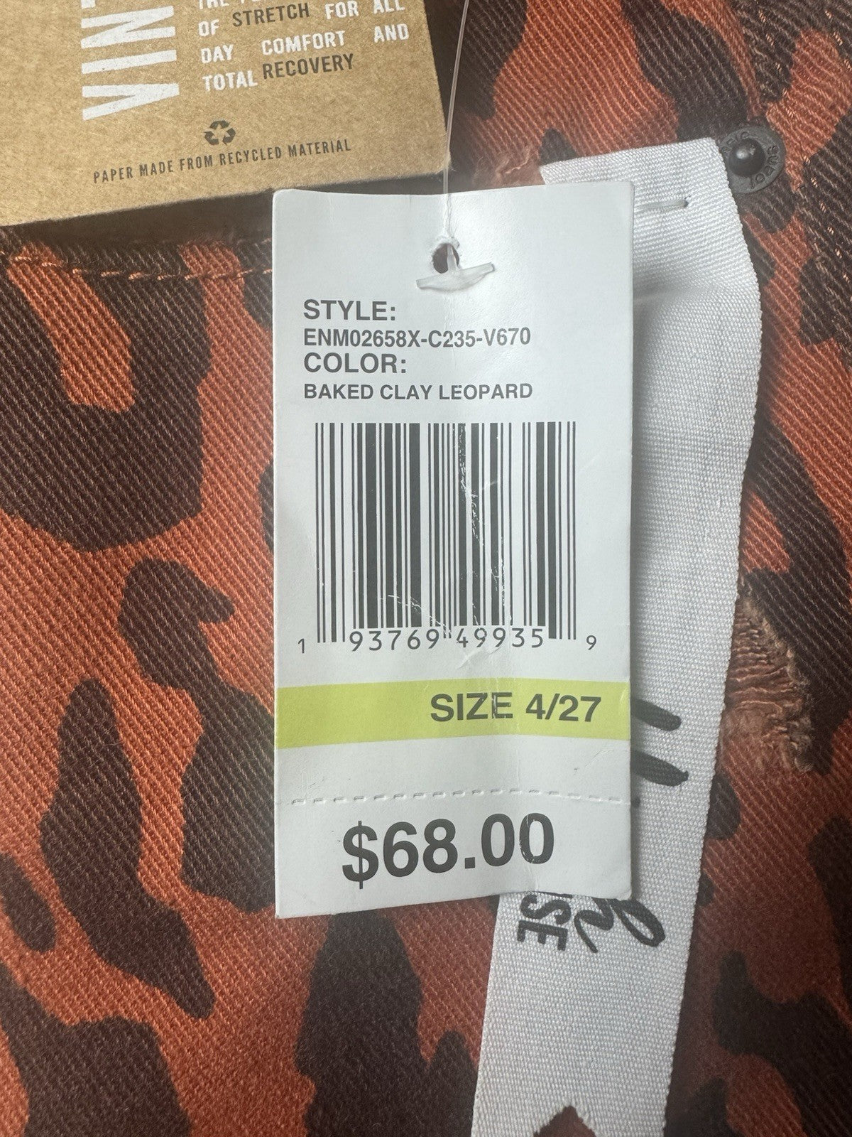 $68 Kensie Vintage Luxe The Ultimate High Rise Leopard Jeans Sz 4/27. (B.152)