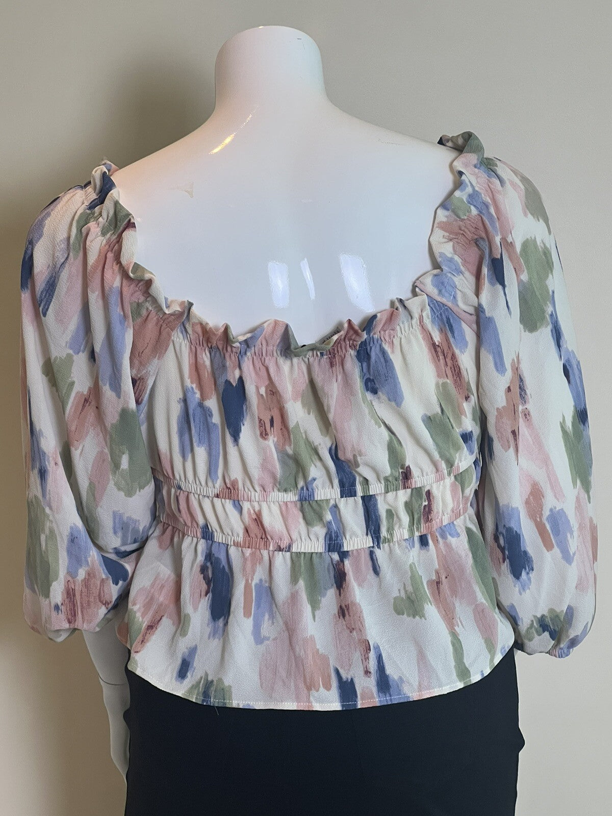 Sofia Vergara Jeans Blouse Size 3XL Multicolor Long-sleeve Top (3)