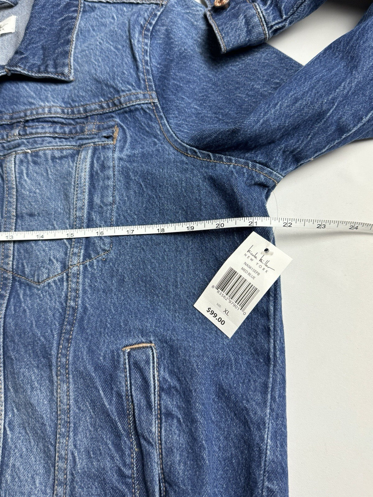 $99 Nicole Miller Women's Blue Jean Jacket Sz XL (B.90)