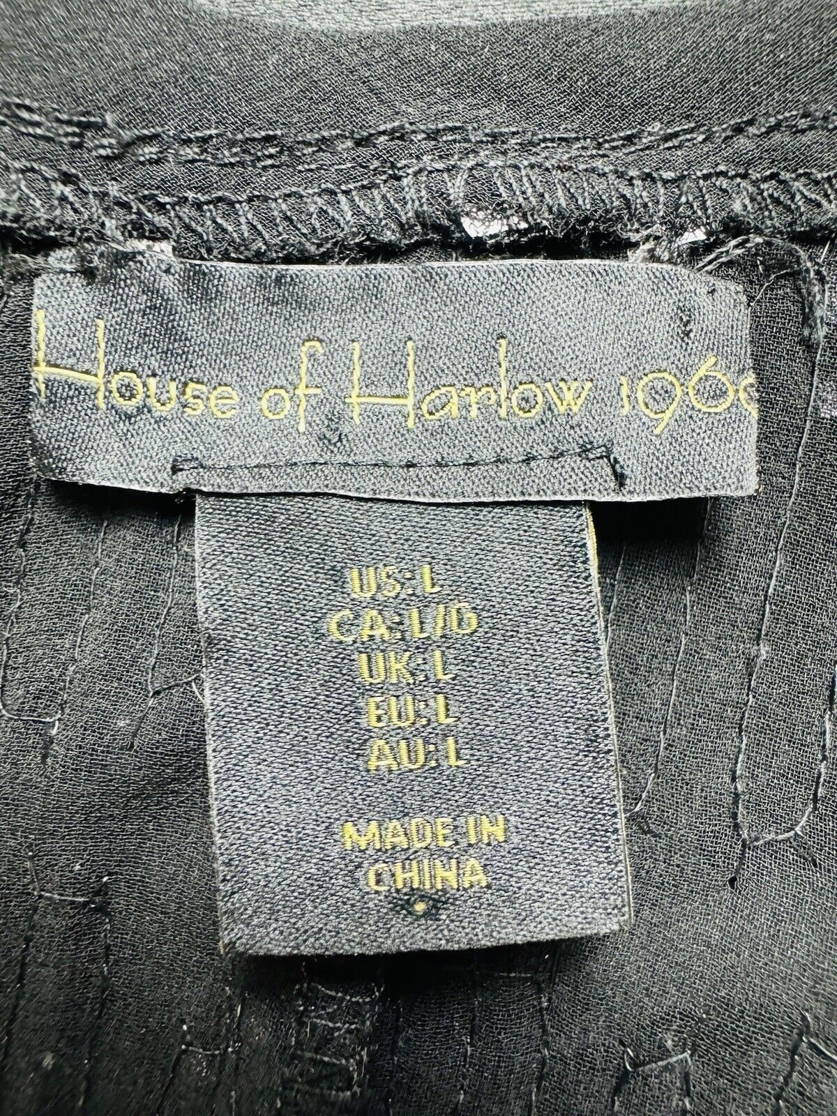 House of Harlow 1960 Tank Top Size L Sequined Black (B.84)