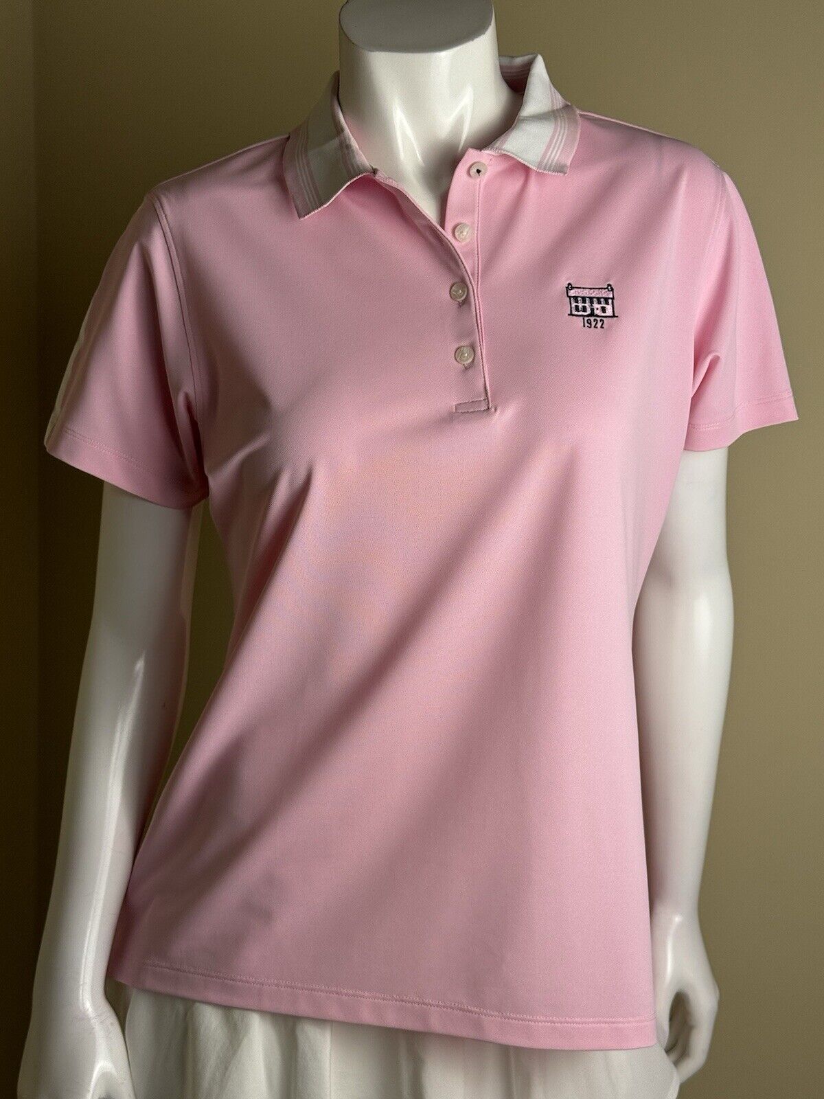 Peter Millar Women’s Golf Polo Shirt Pink Sz L. (B.80)