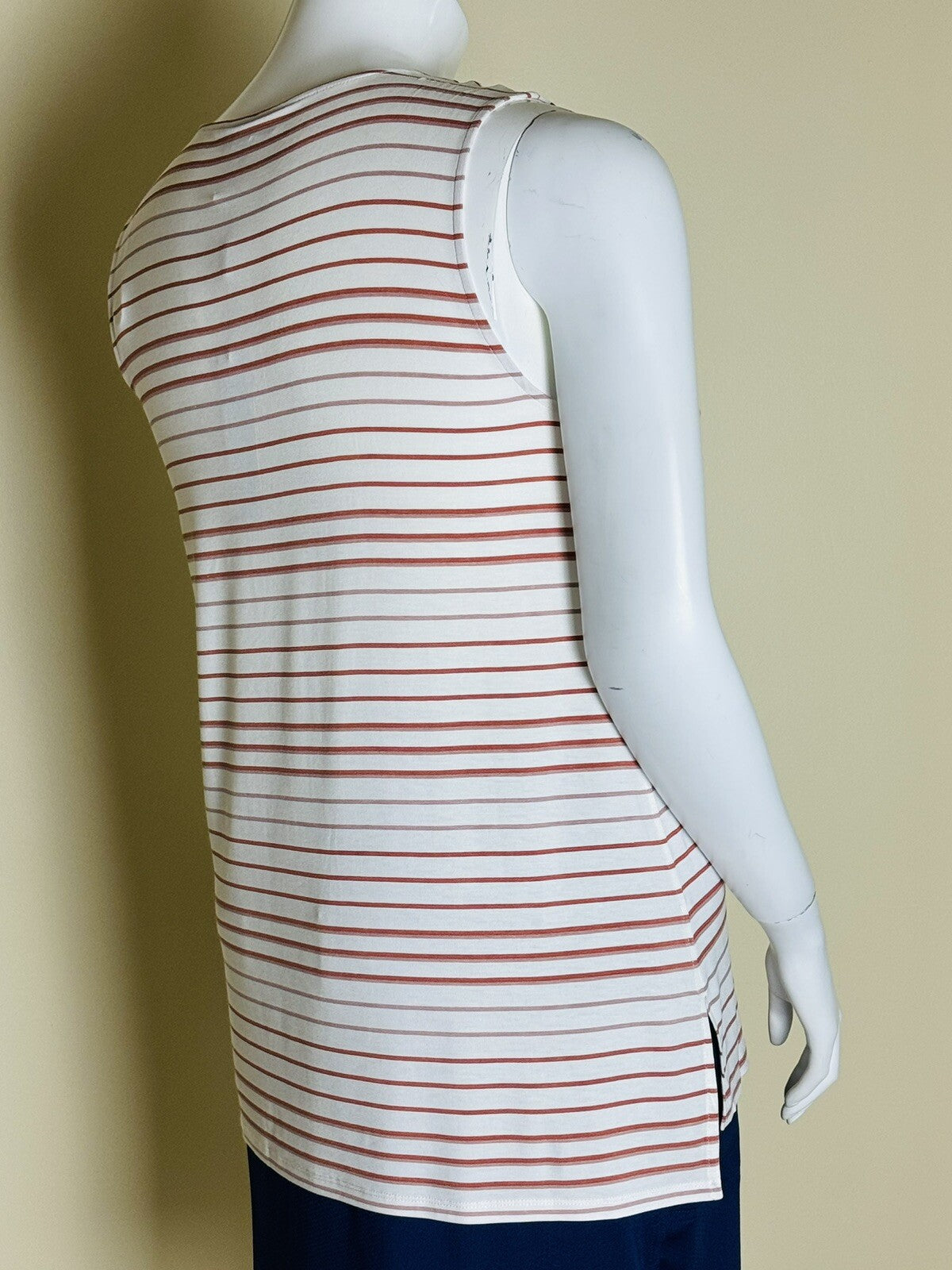 $75 Donna Karan Blouse Striped Top Sz L (B.67)