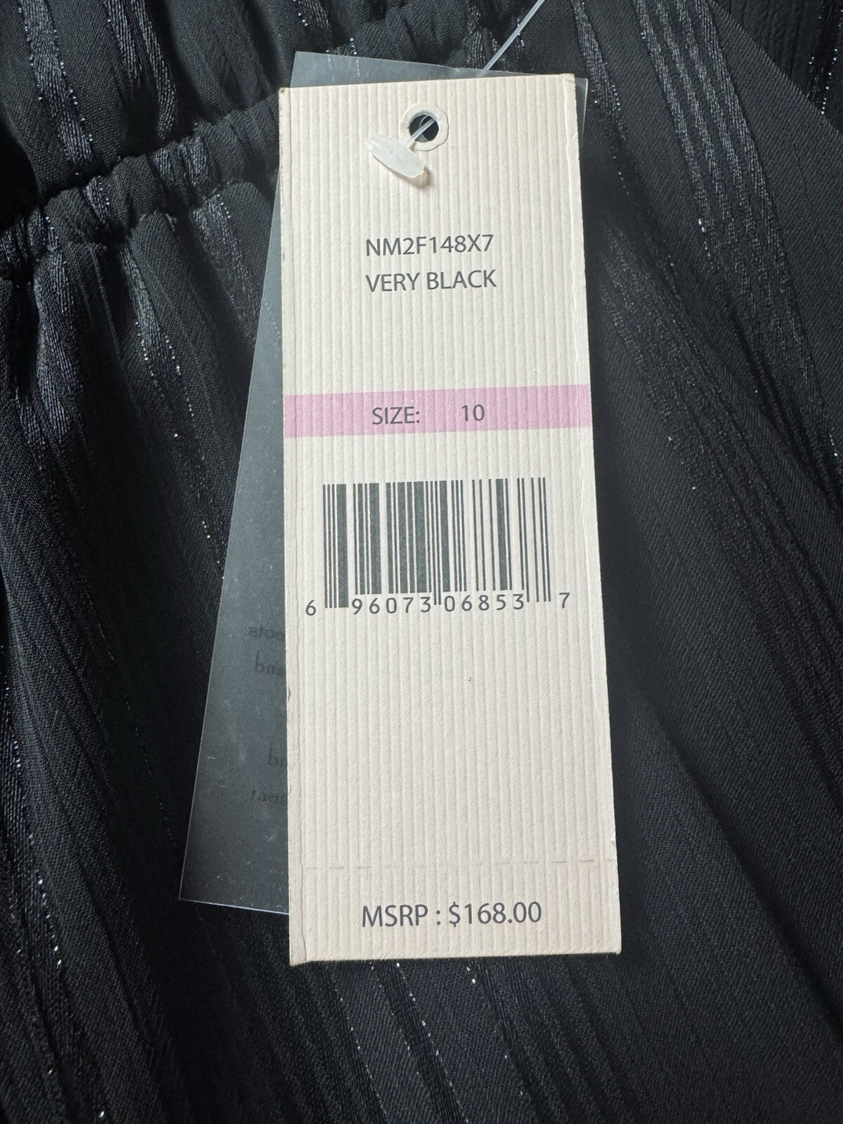 $168 NANETTE LEPORE Pleaded Black Dress Sz 10 (B.124)