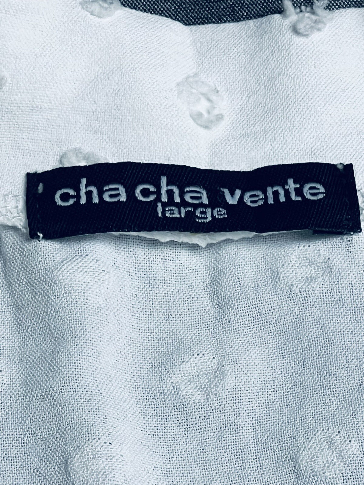 Cha Cha Vente Women’s Top Sleeveless White Blouse Sz L