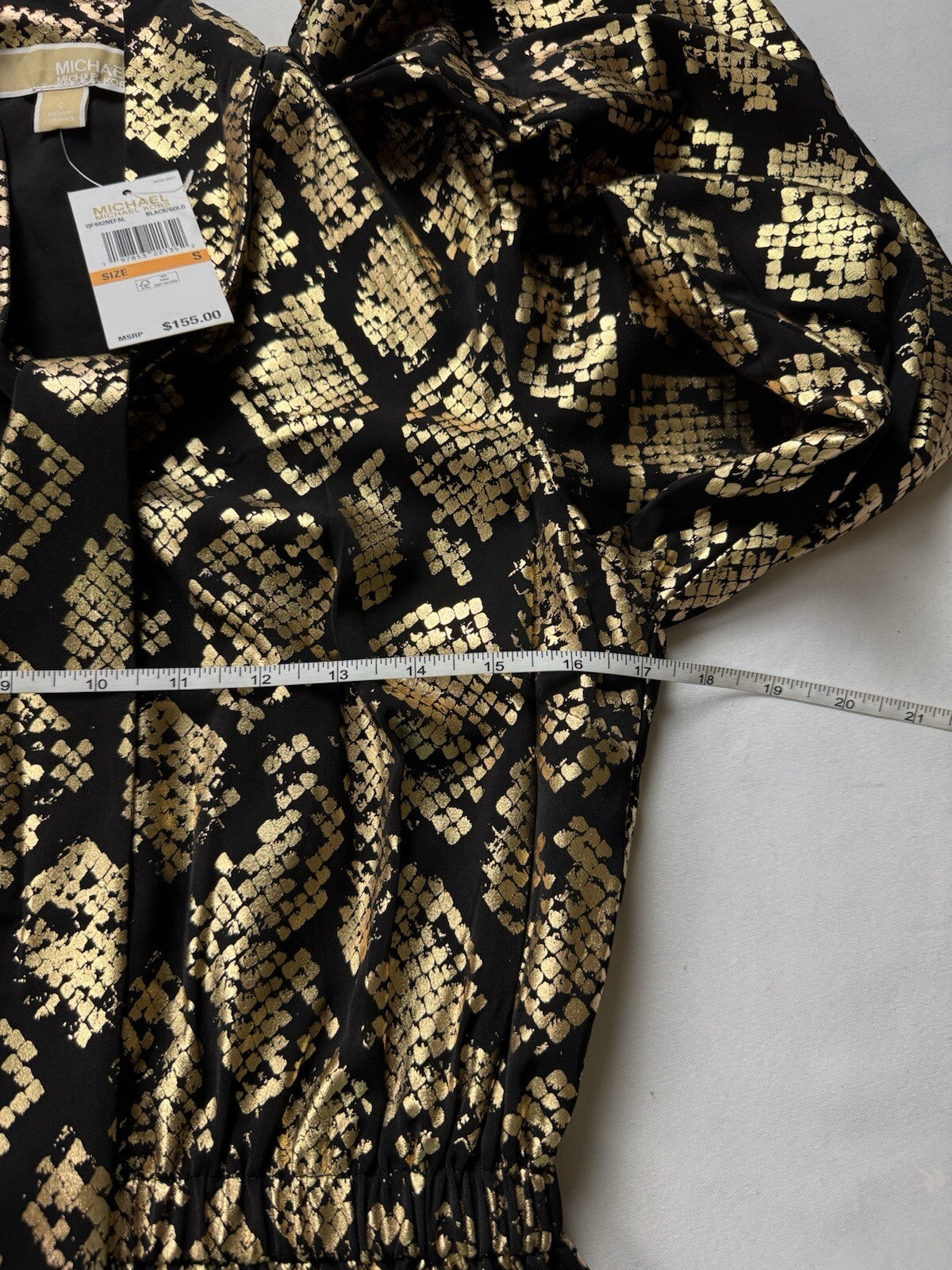 $155 Michael Kors Black Gold Dress Size S. (B.140)