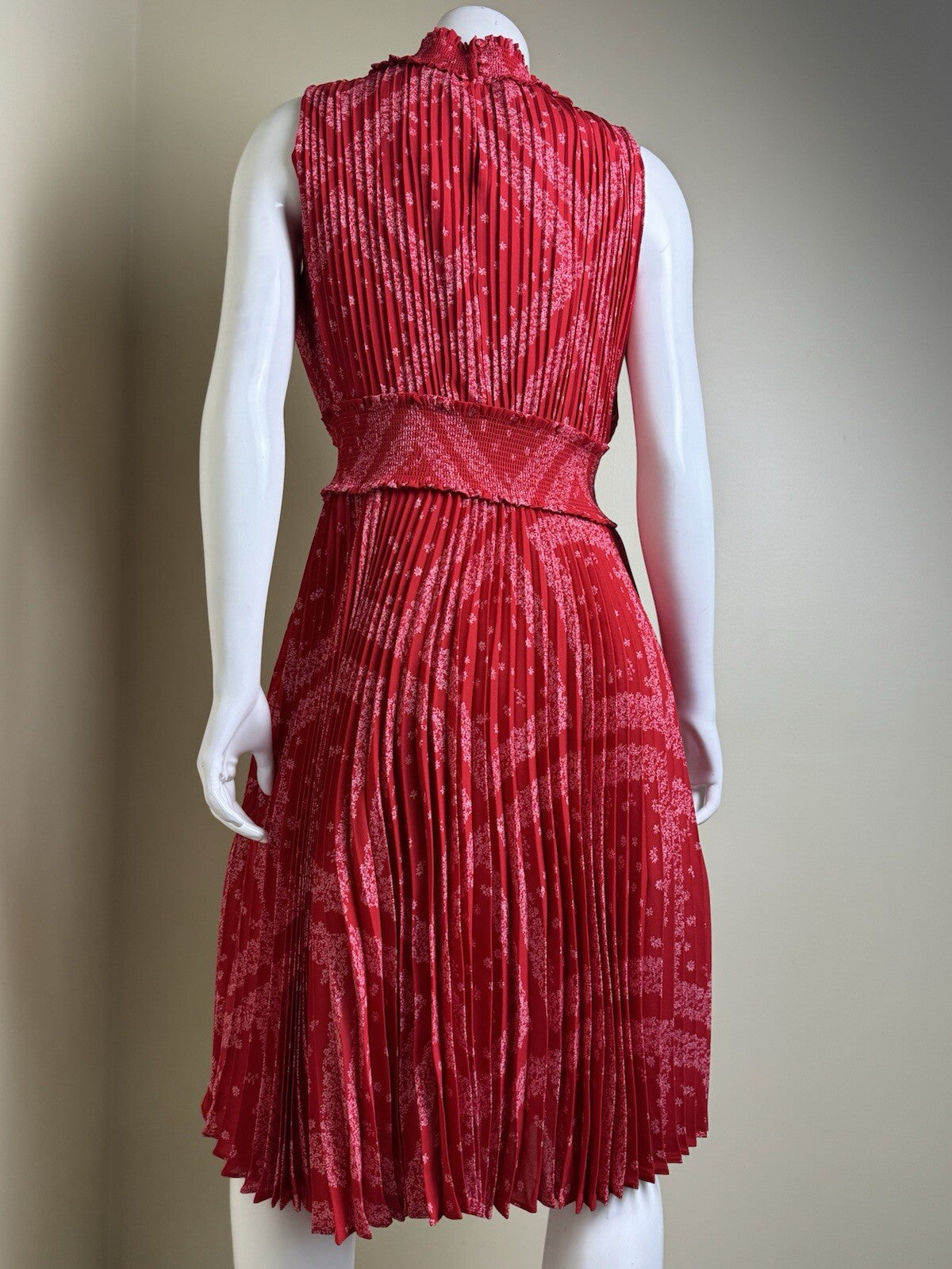 $148 NANETTE LEPORE Red Ruffled Dress Sz 10 (B.94)