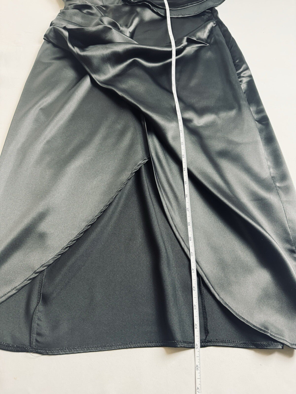Women’s Black Satin One Shoulder Dress Sz XL (B.107)