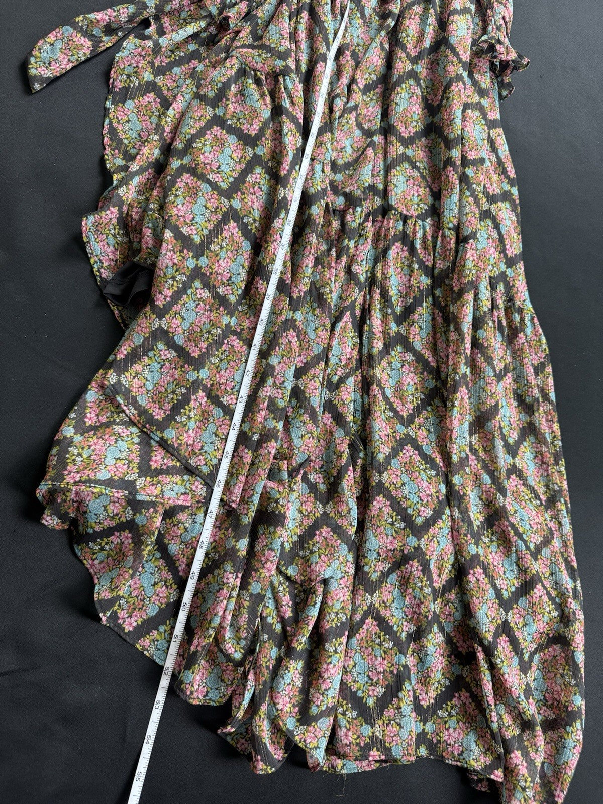 Lauren Conrad Floral Maxi Dress Tie Waist Sz 3X. (B.169)