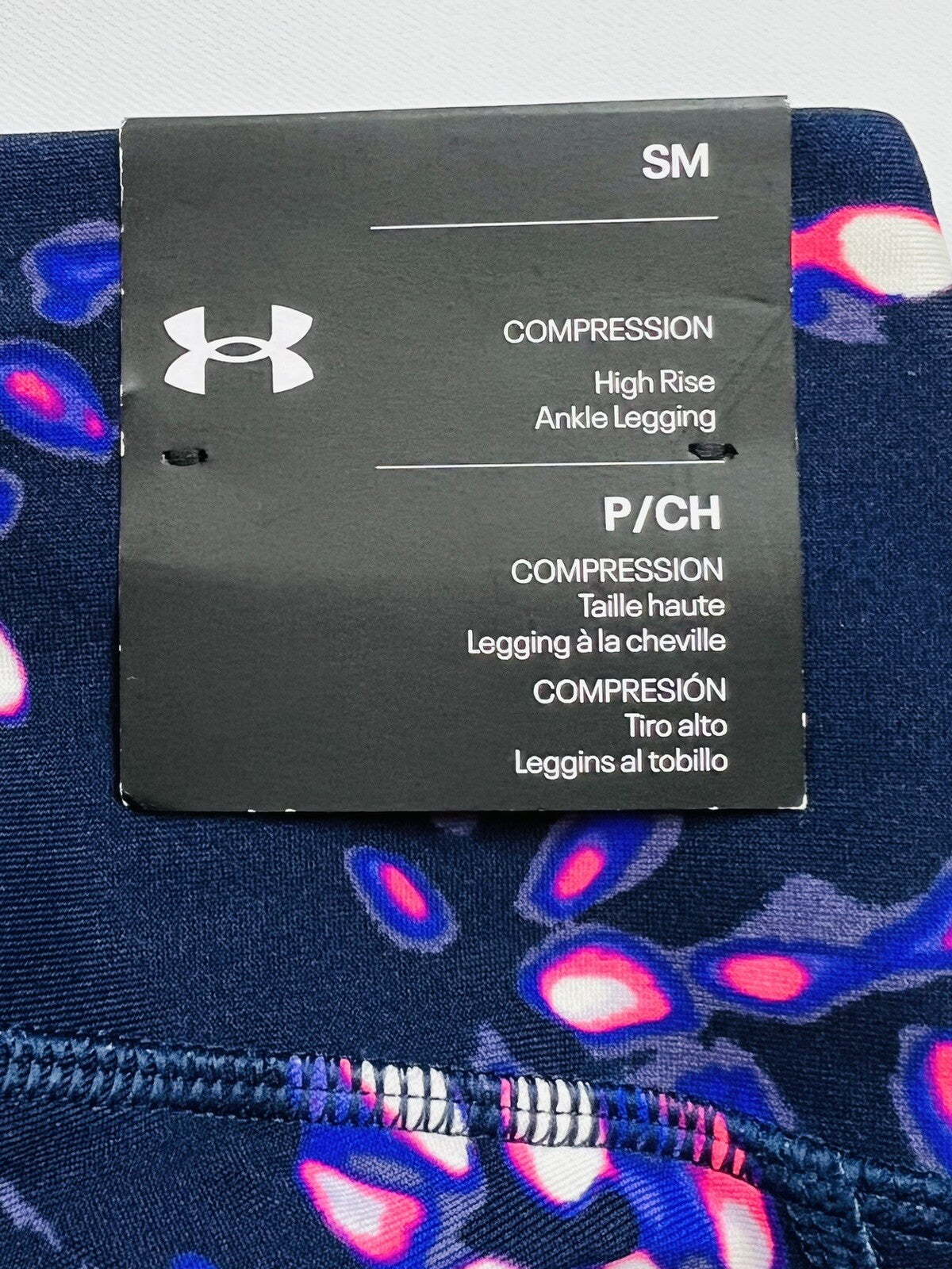 Under Armour Women’s Leggings HeatGear Hi Rise Compression Sz S Floral Black