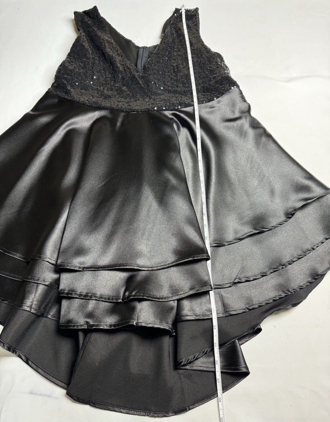 Women’s Black Sequined Satin Dress Sz XL (B.101)