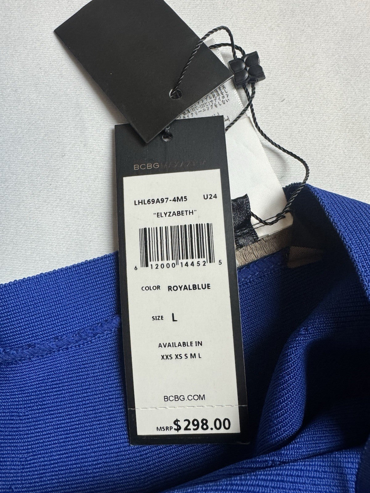 $298 BCBG New York Women's Royal Blue Elyzabeth Dress Sz L (B.168)
