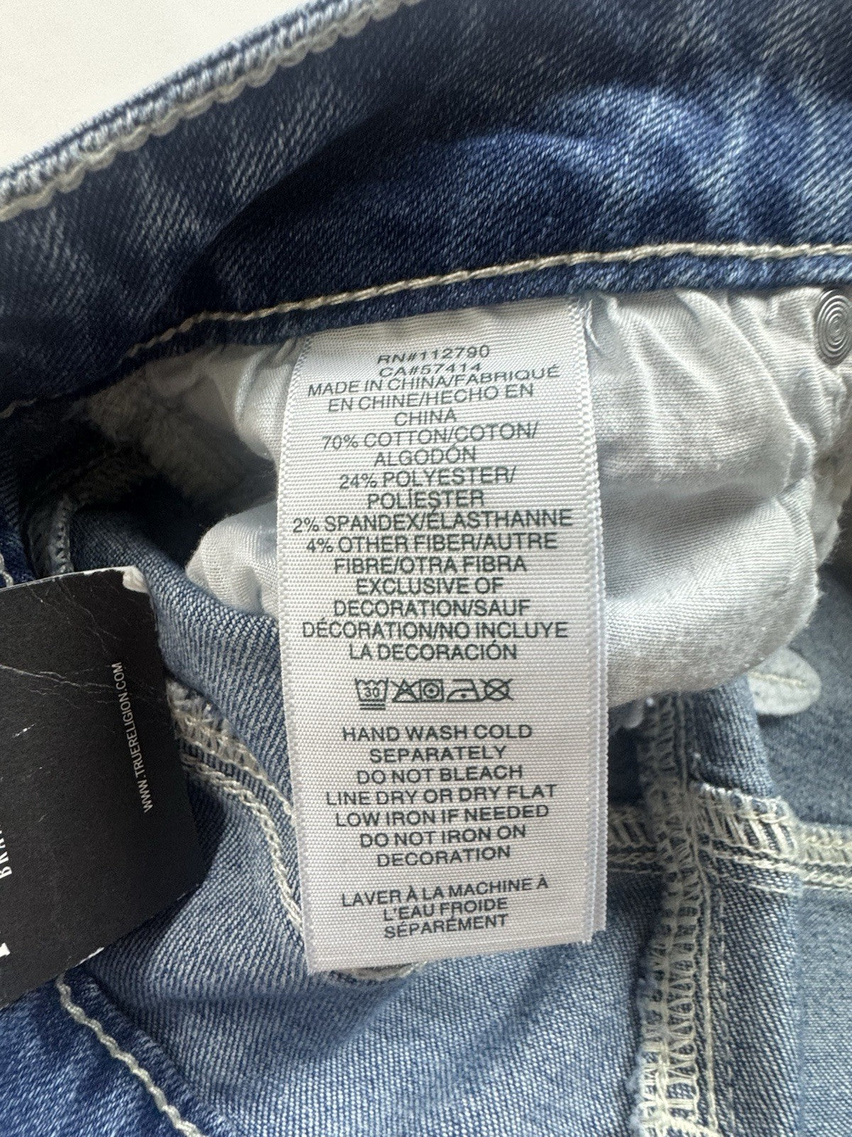 $179 True Religion Women’s Jennie Jeans Studs Skinny Sz 26. (B.156)