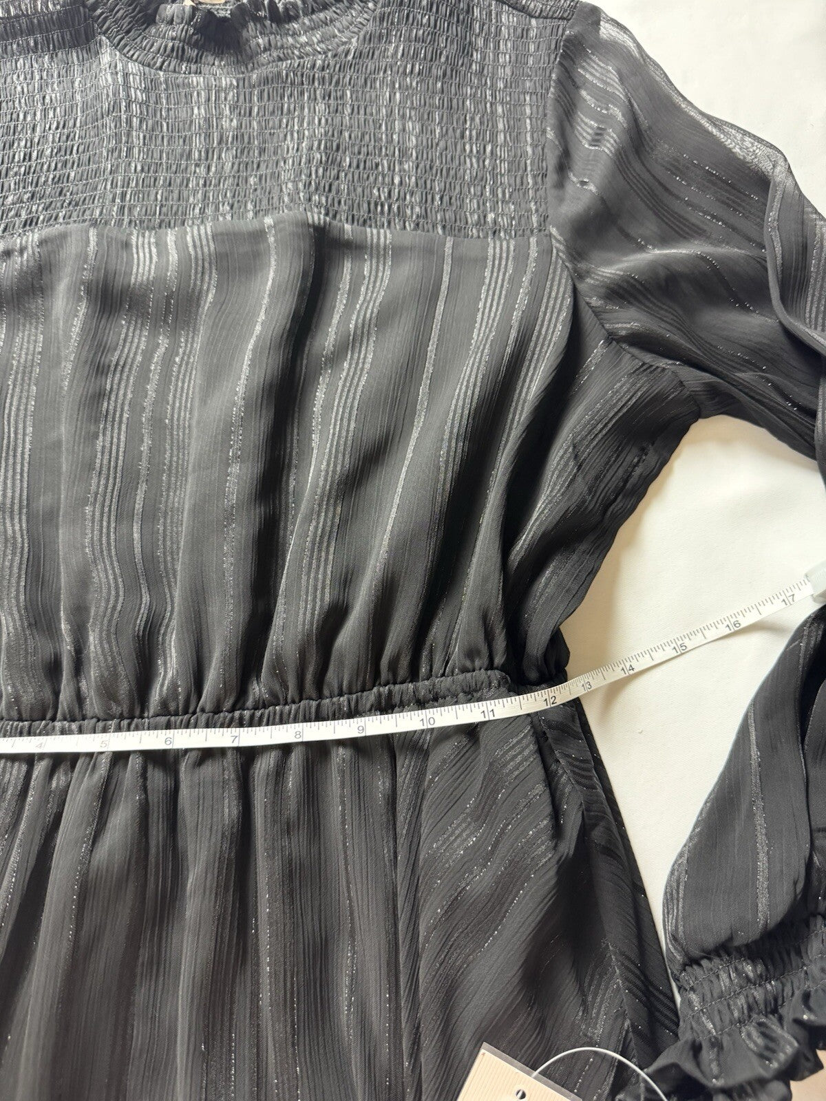 $168 NANETTE LEPORE Pleaded Black Dress Sz 2. (B.124)