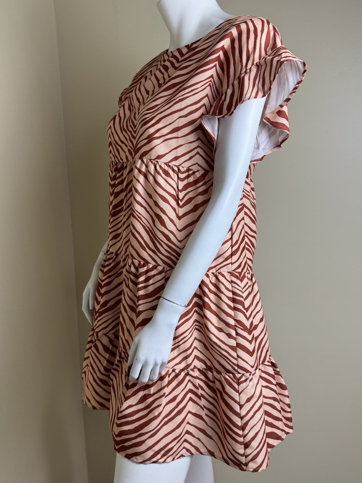 Nine West Zebra Printed Maxi Dress Sz XL. (B.169)