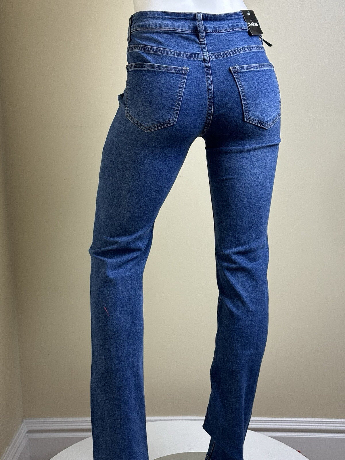 $89 Bebe Rhinestone Blue Jeans Women's Sz 4/27 (B.115)