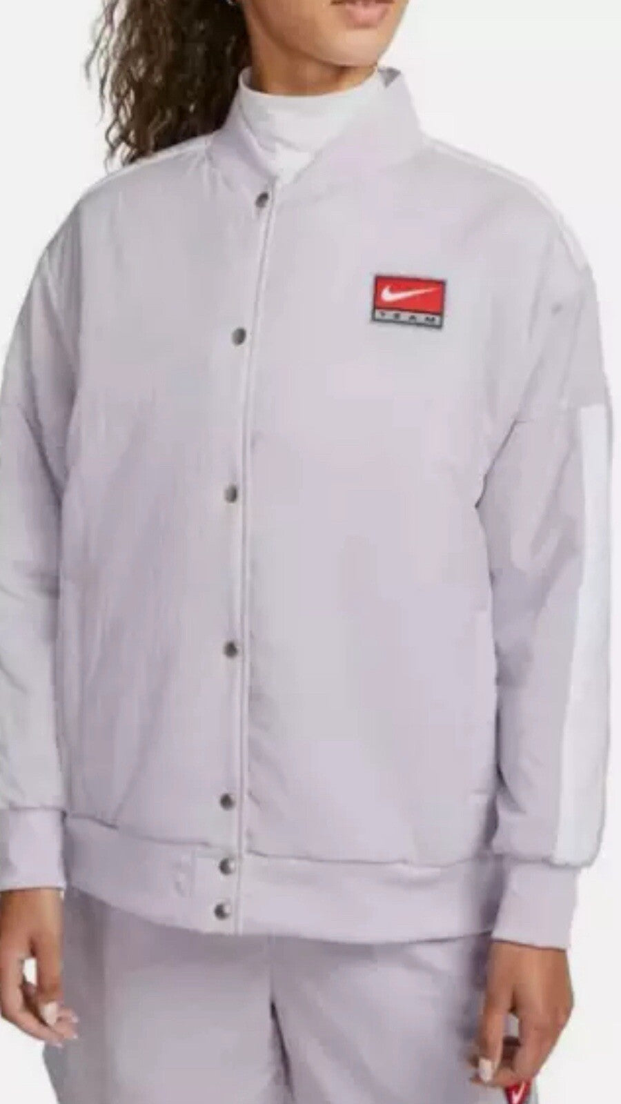 NIKE sportswear Womens bomber jacket Nike Logo Size XL Purple