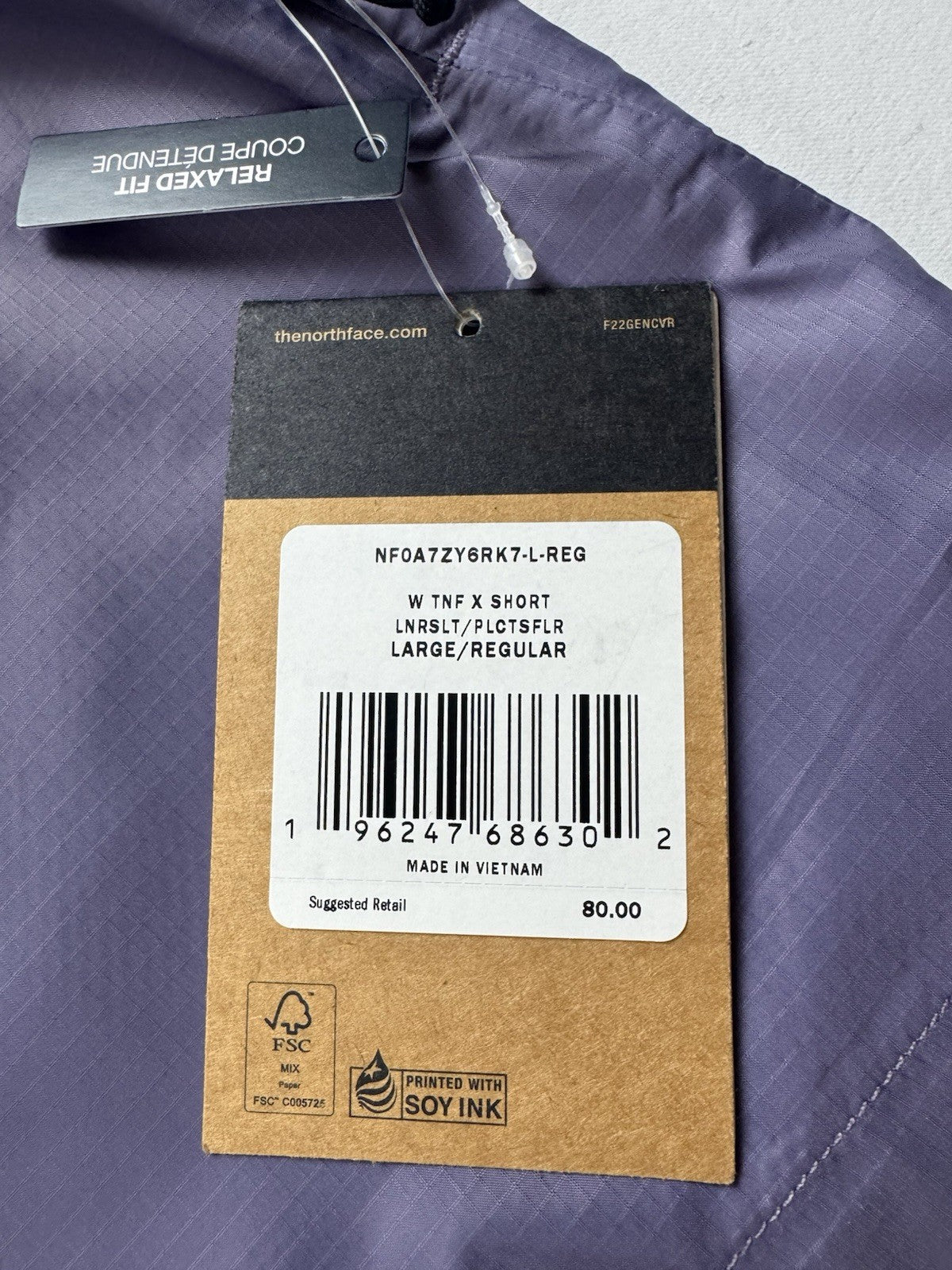$80 The North Face Women's Sport Shorts Purple with Liner - Sz L. (B.156)