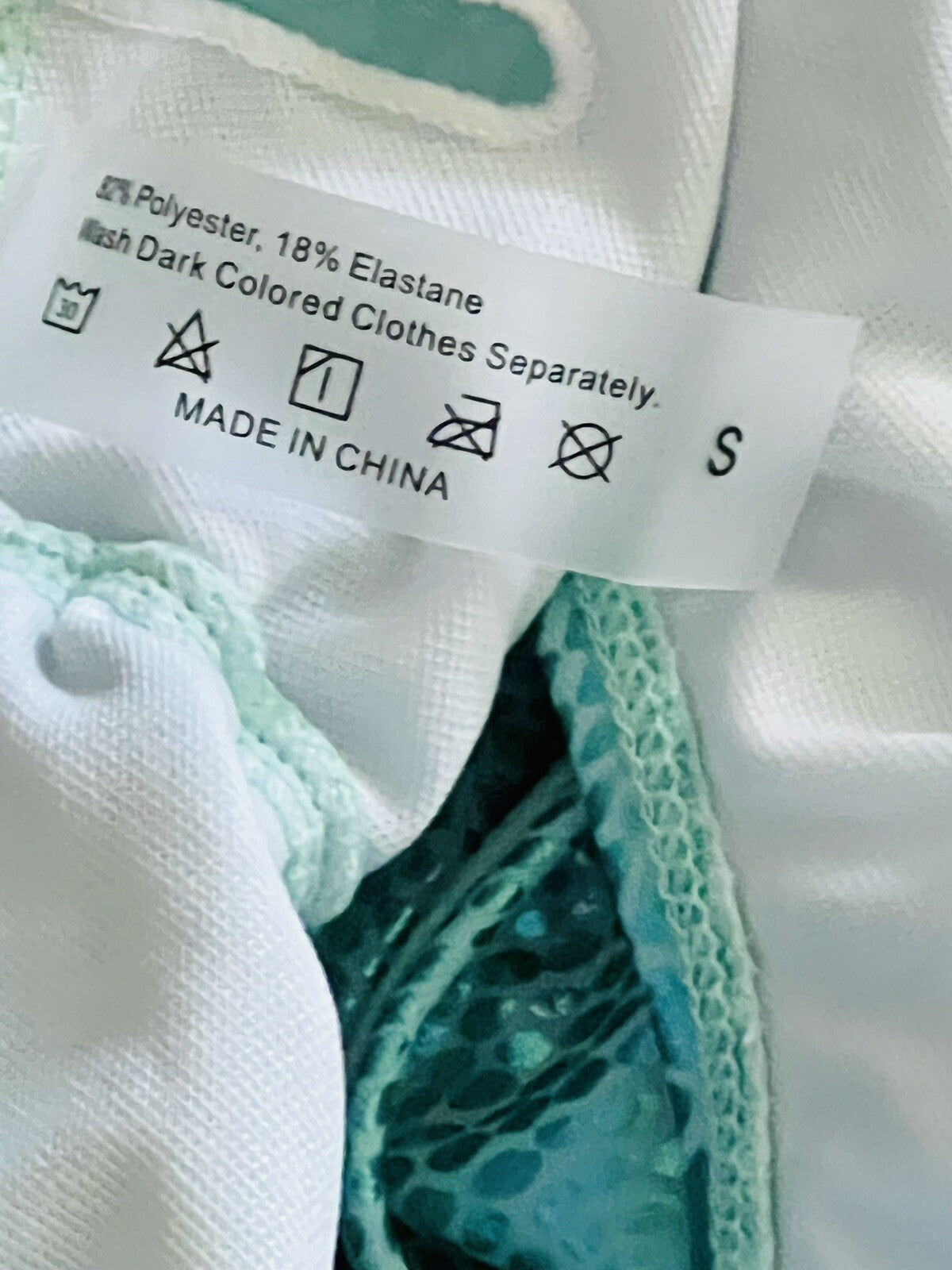 One Pc Swimsuit Aqua Blue Sz S Bathing Suit