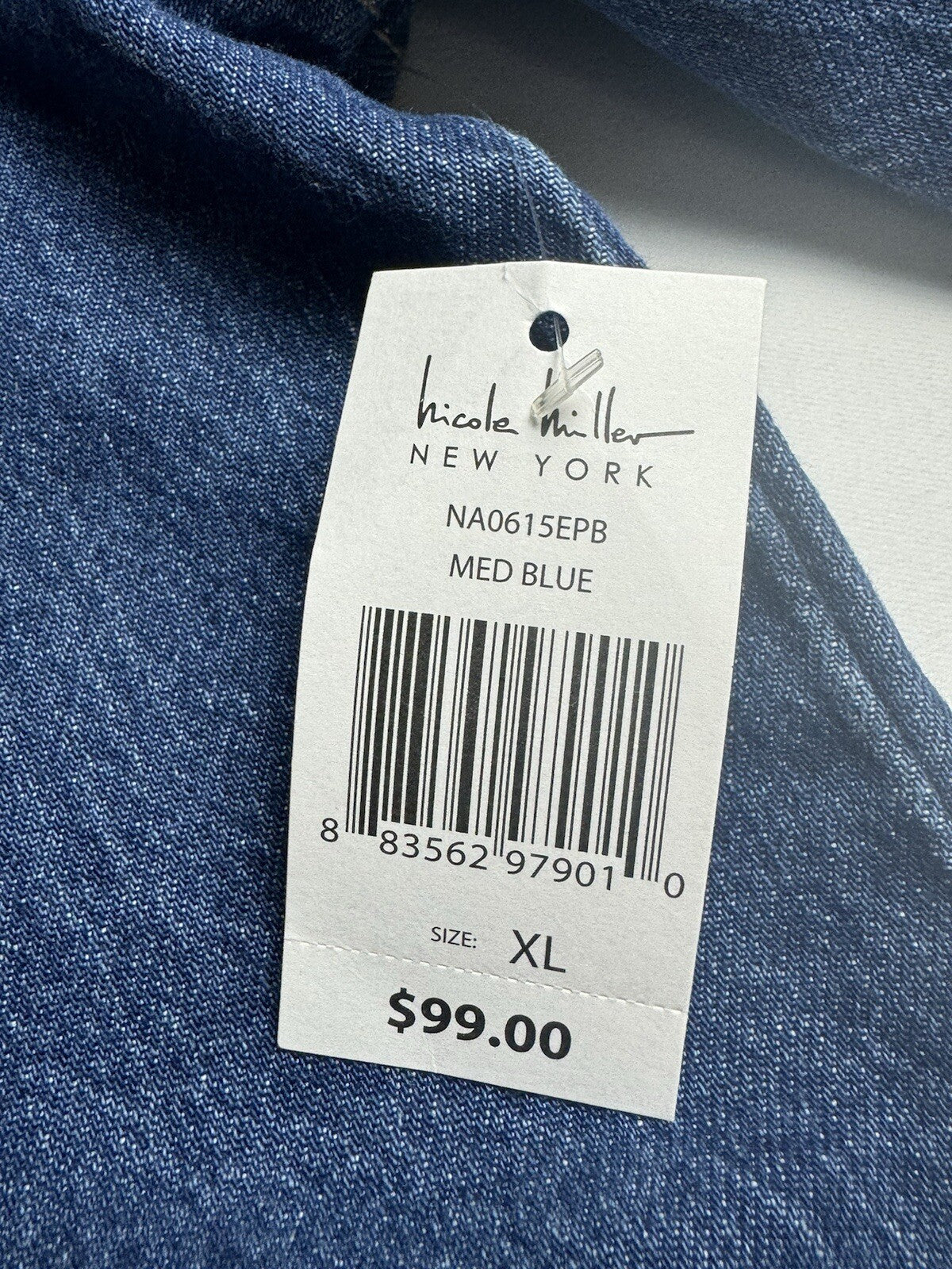 $99 Nicole Miller Women's Blue Jean Jacket Sz XL (B.90)