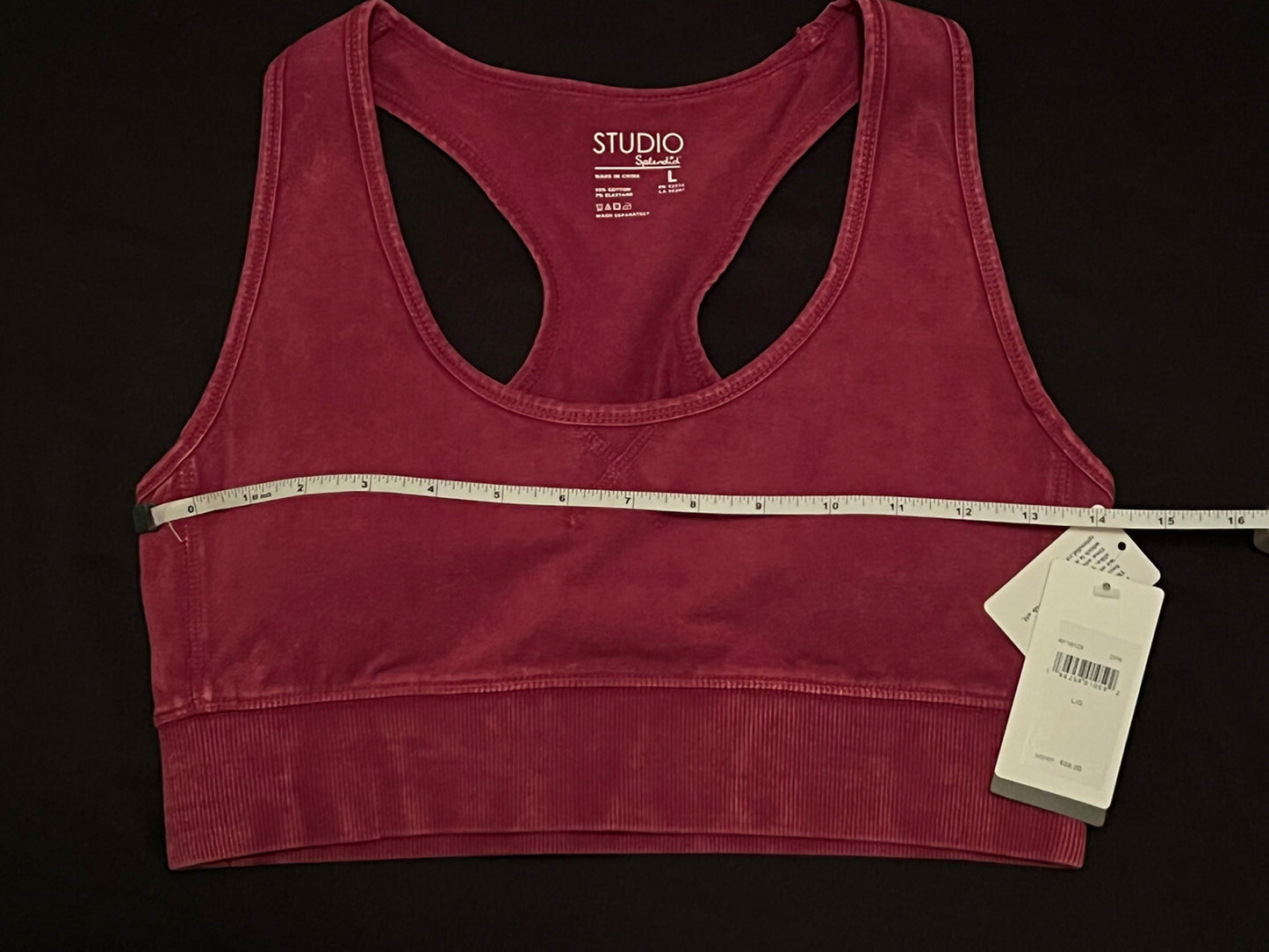 Splendid Studio Women's Size L Dark Pink Active Sports Bra $58 Retail