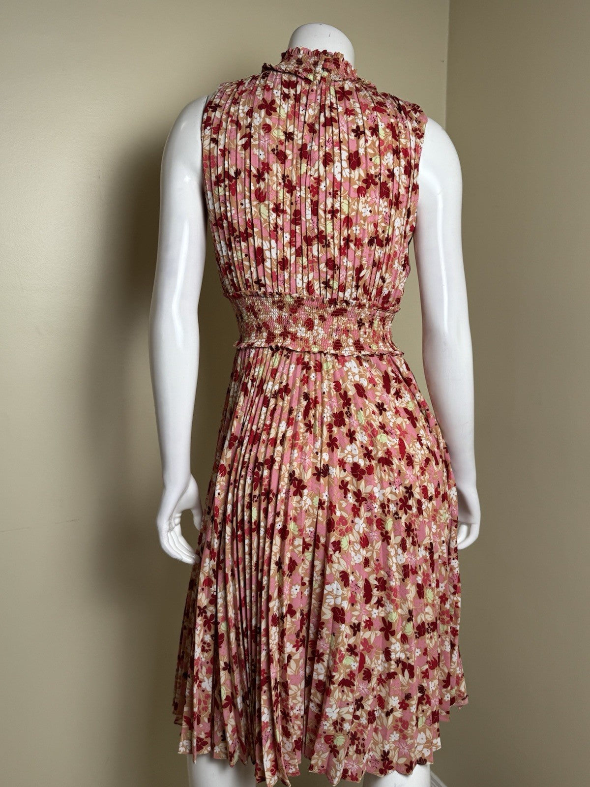 $148 NANETTE LEPORE Floral Pleaded Dress Sz 2 (B.171)