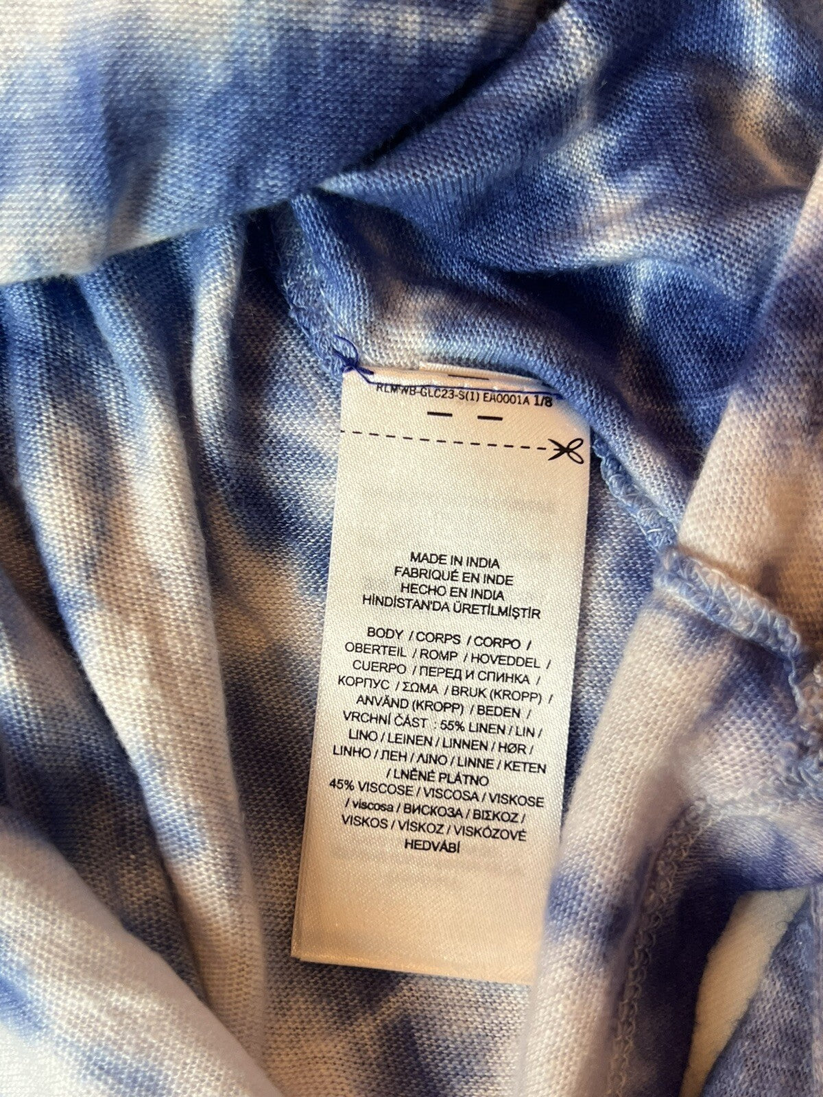 $135 Lauren Ralph Lauren Women’s Blouse tie dye blue Sz 1X. (B.09)