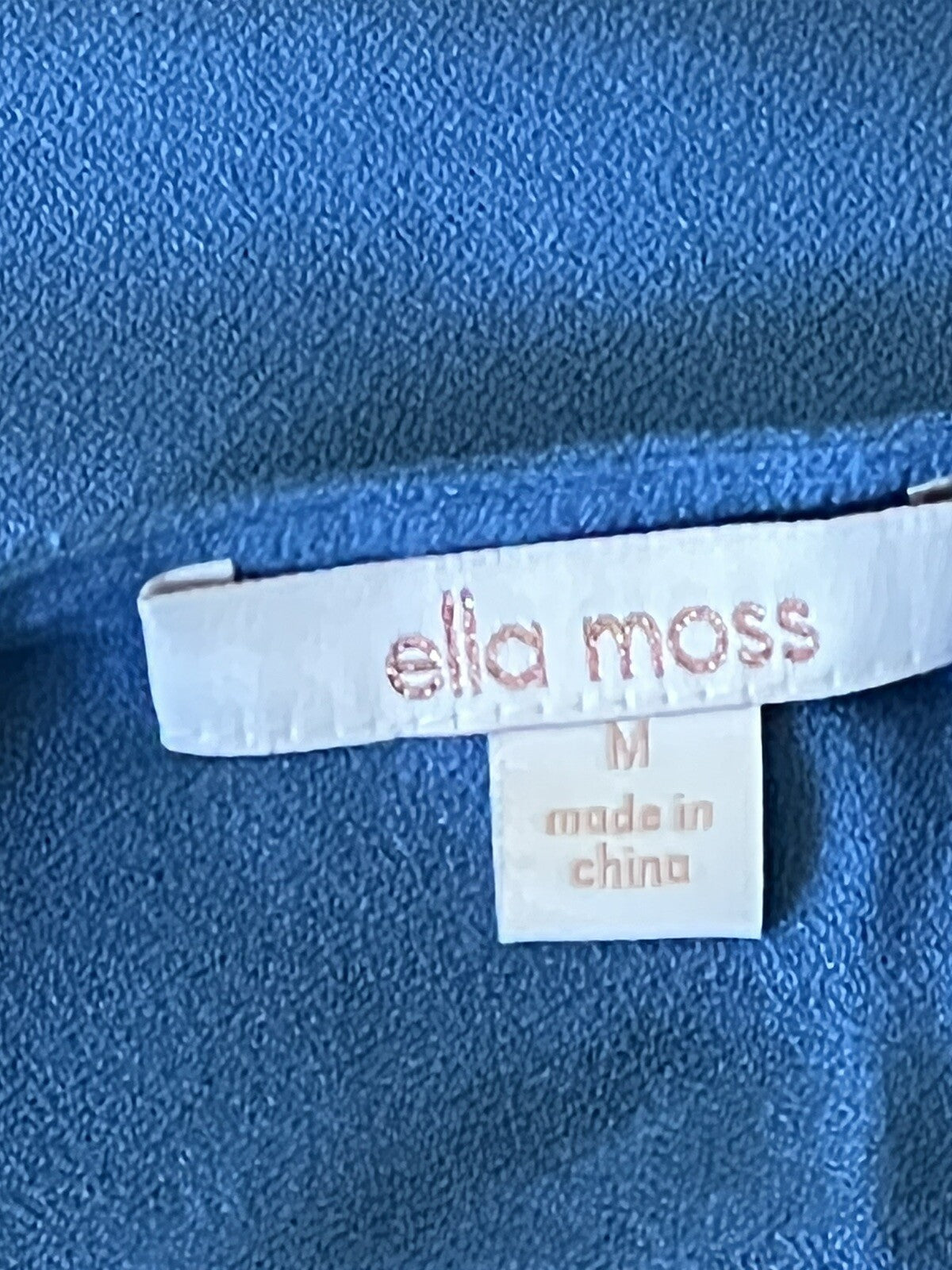 Ella Moss Women's Top Blue Cotton Blouse Sz M