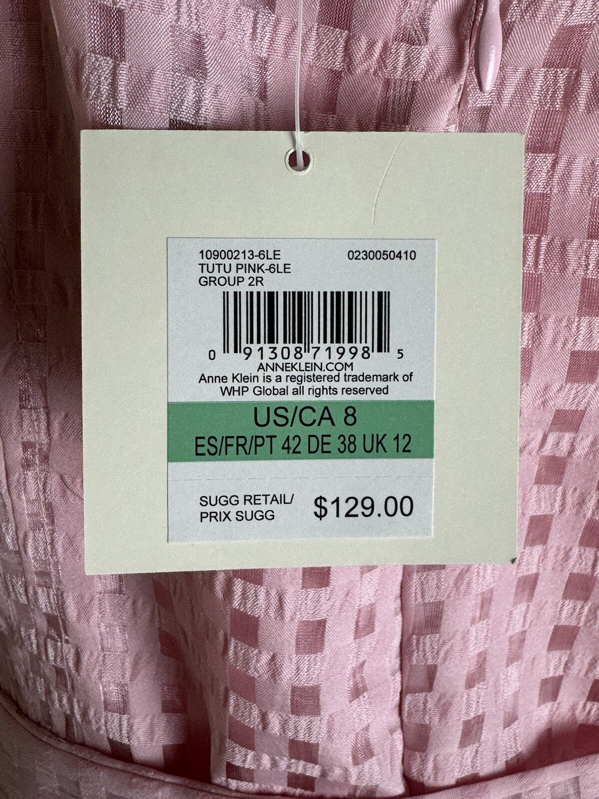 $129 Anne Klein Women's Belted Dress Pink Sz 8. (B.78)