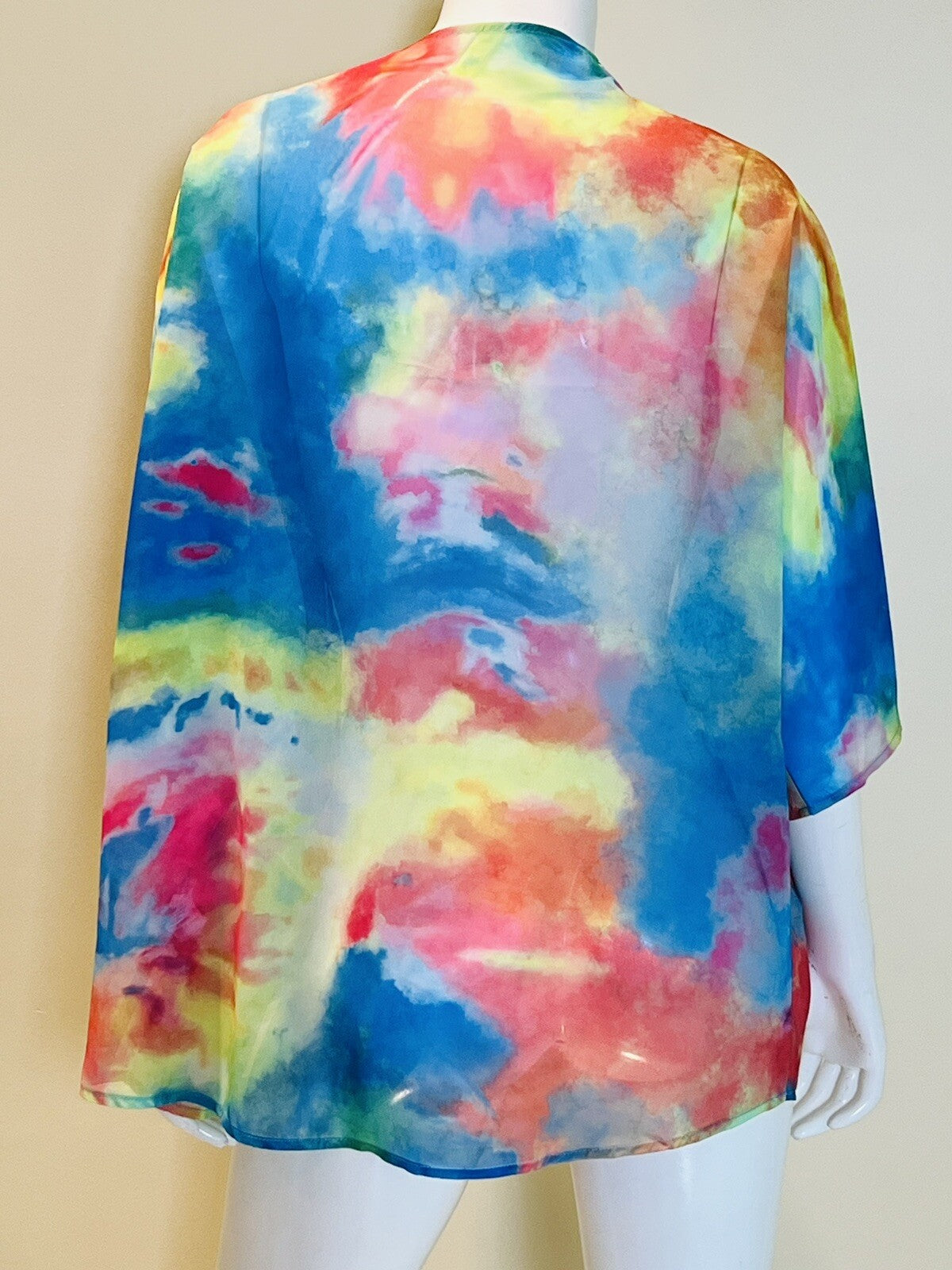 Women’s short sleeve cover up Size L Multicolor (8)
